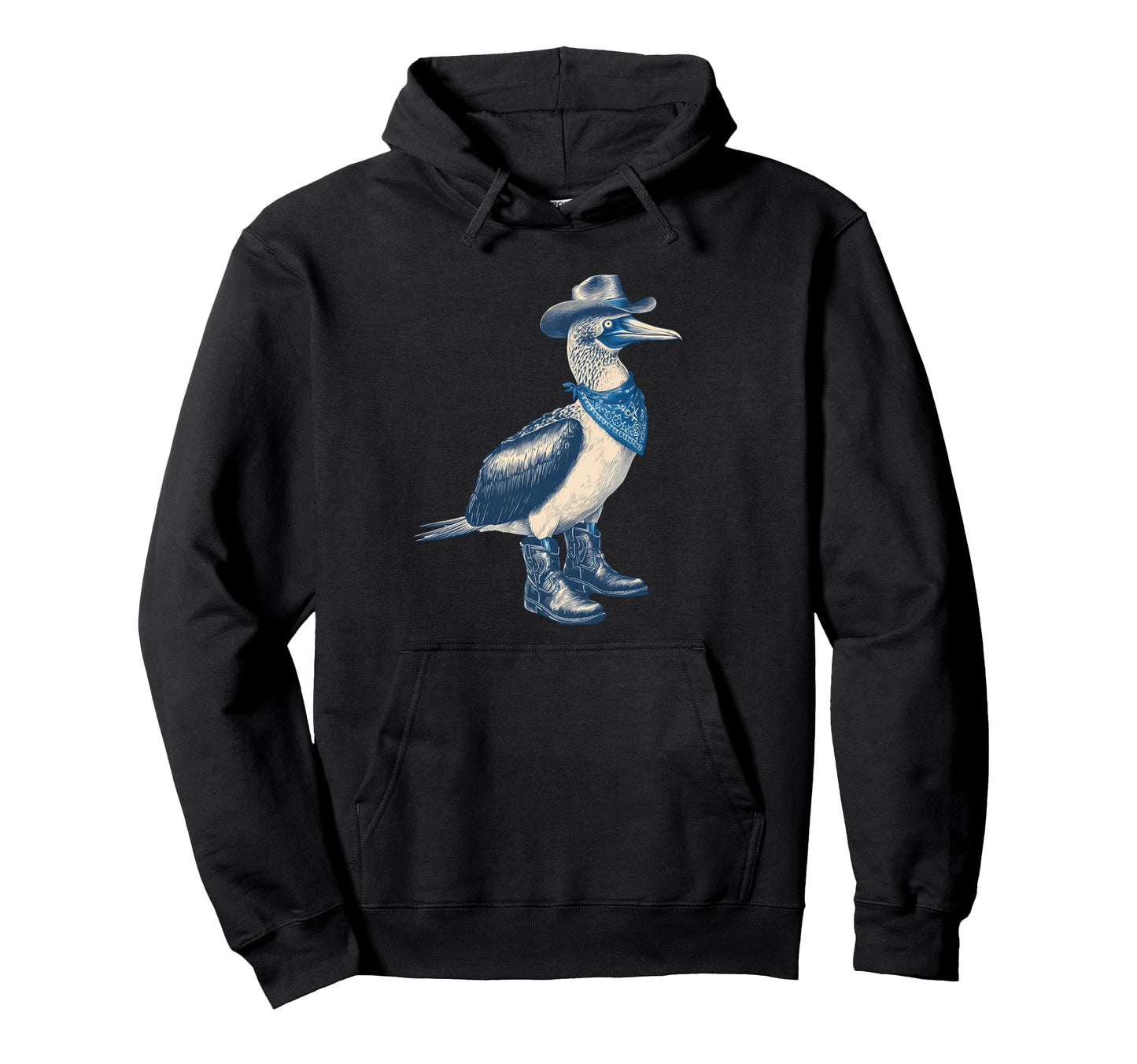 Blue Footed Booby Cowboy Cowgirl Hoodie - Aesthetic Graphic for Adults - T-Shirt, Sweatshirt, Hoodie