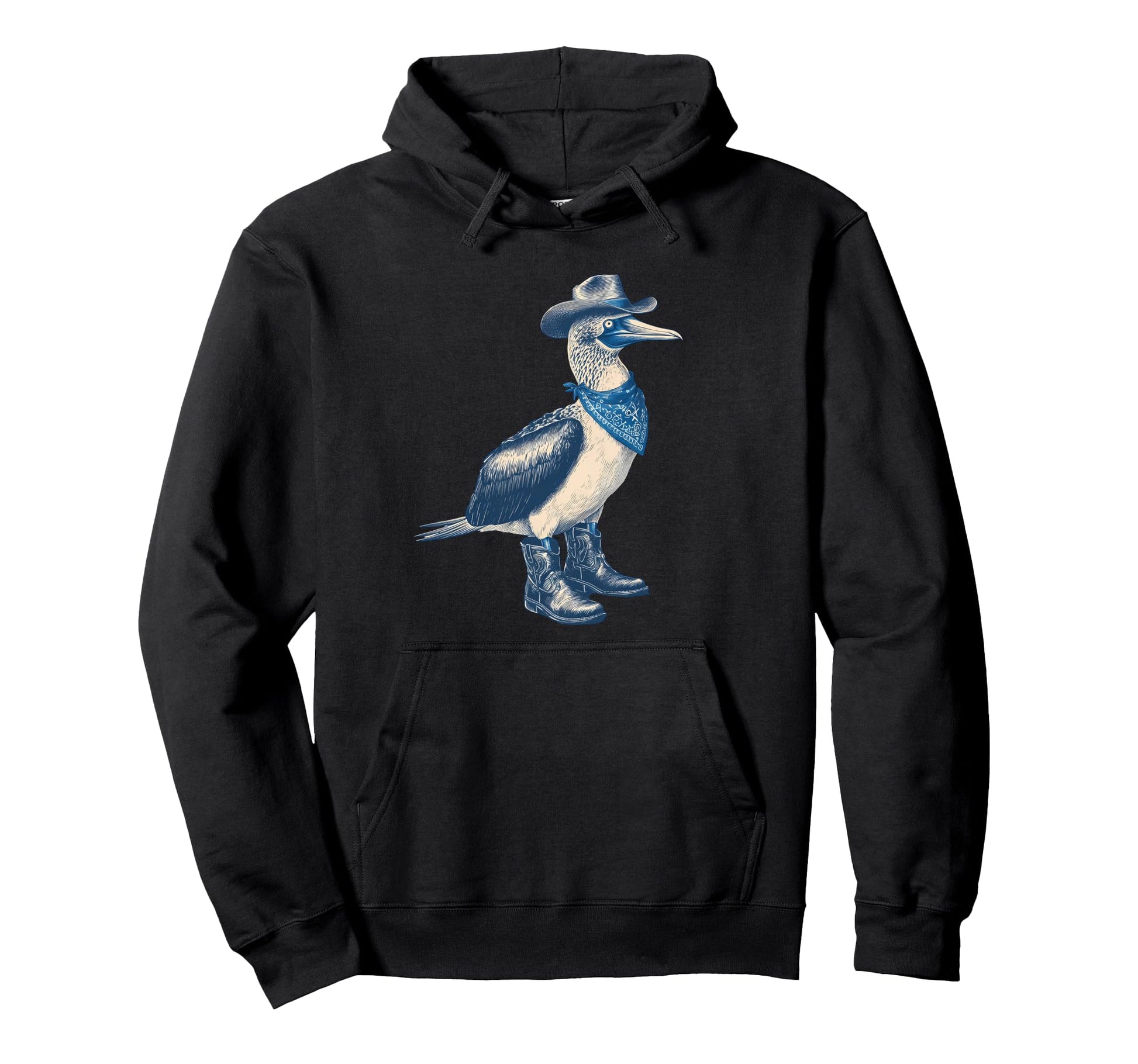 Blue Footed Booby Cowboy Cowgirl Hoodie - Aesthetic Graphic for Adults - T-Shirt, Sweatshirt, Hoodie