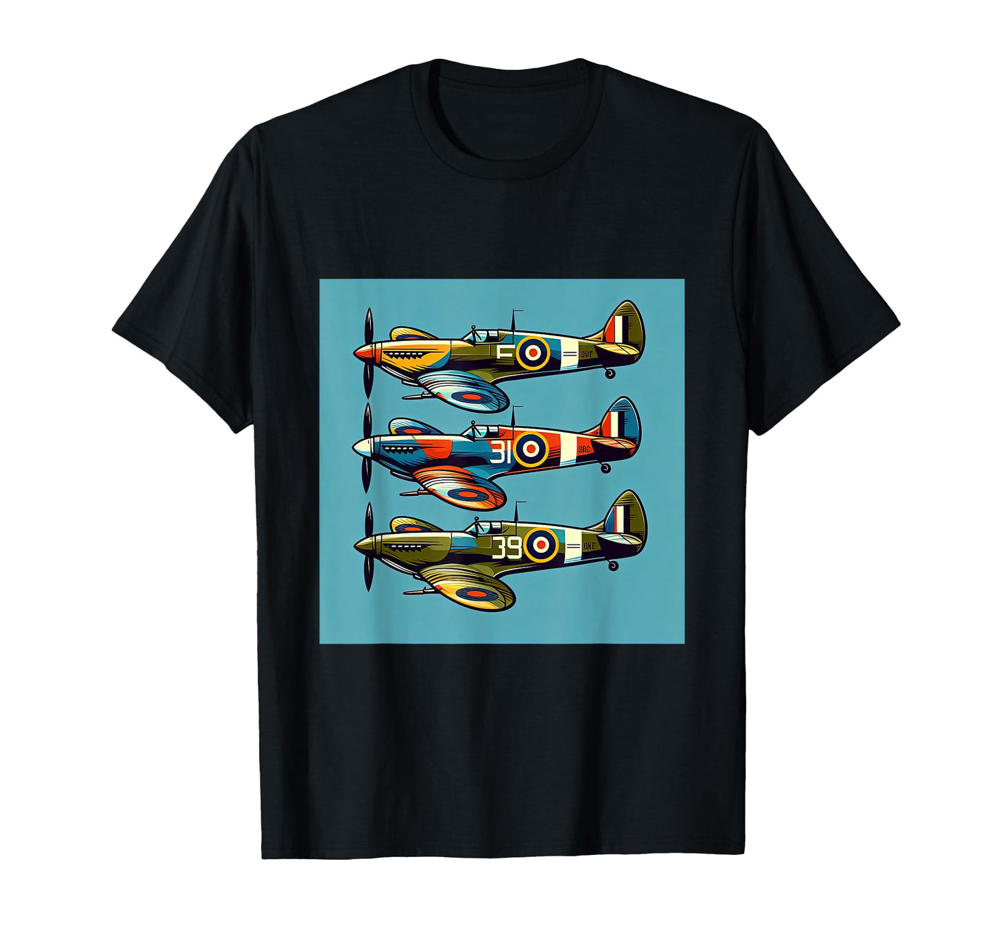 Ww2 Spitfire Raf Warplane Rainbow T-Shirt - Fun Novelty Design for Adults - T-Shirt, Sweatshirt, Hoodie