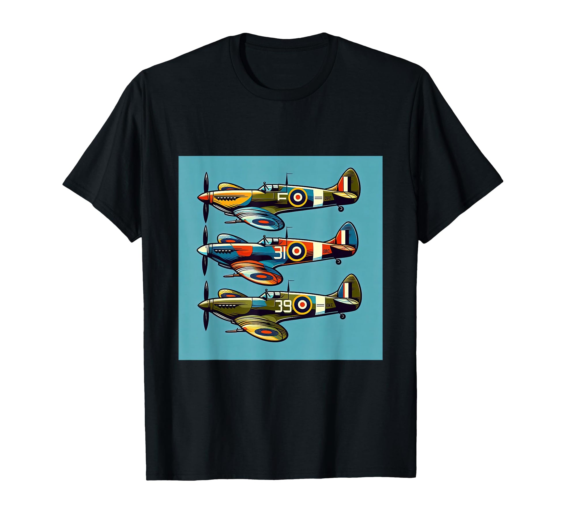 Ww2 Spitfire Raf Warplane Rainbow T-Shirt - Fun Novelty Design for Adults - T-Shirt, Sweatshirt, Hoodie
