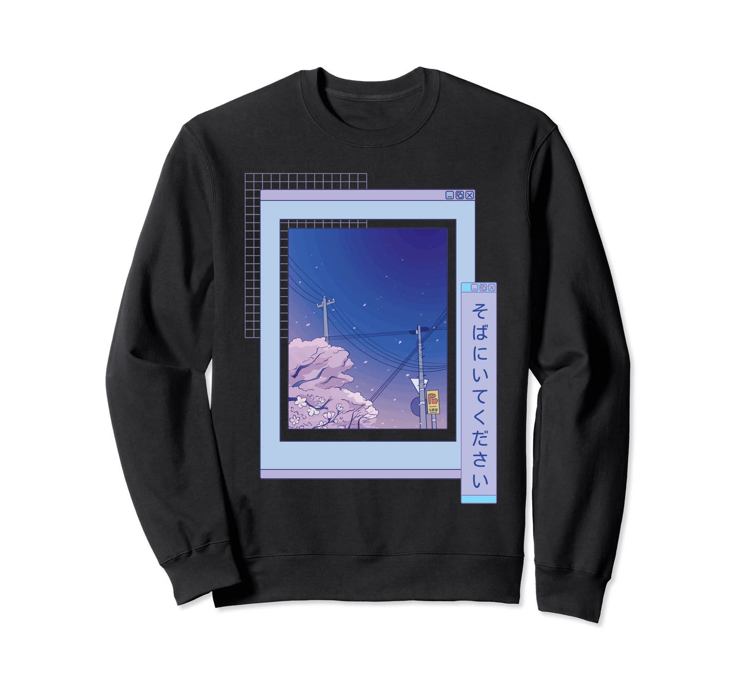 Lofi Japanese Anime Vaporwave Sky Sweatshirt - Aesthetic Graphic Unisex - T-Shirt, Sweatshirt, Hoodie