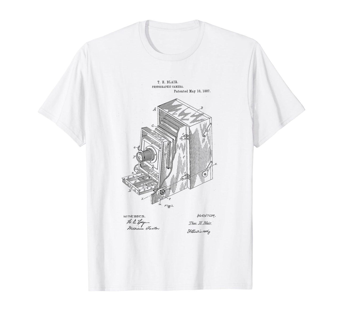 Photography Camera Patent Hand T-Shirt - Streetwear Style for Adults - T-Shirt, Sweatshirt, Hoodie