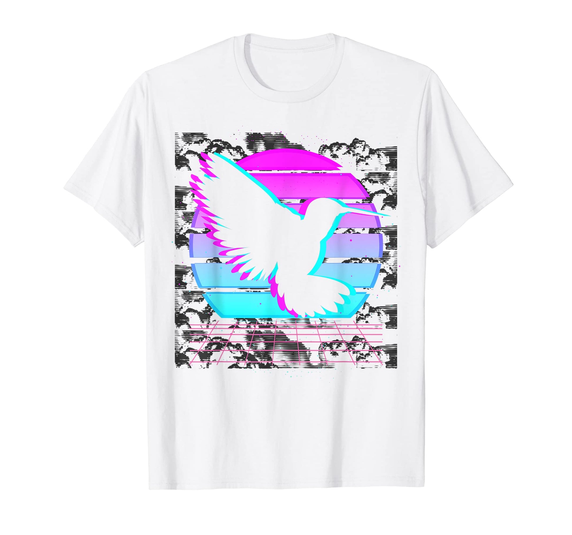 Animal Hummingbird 80S Art Synthwave T-Shirt - Custom Art Print for Adults - T-Shirt, Sweatshirt, Hoodie