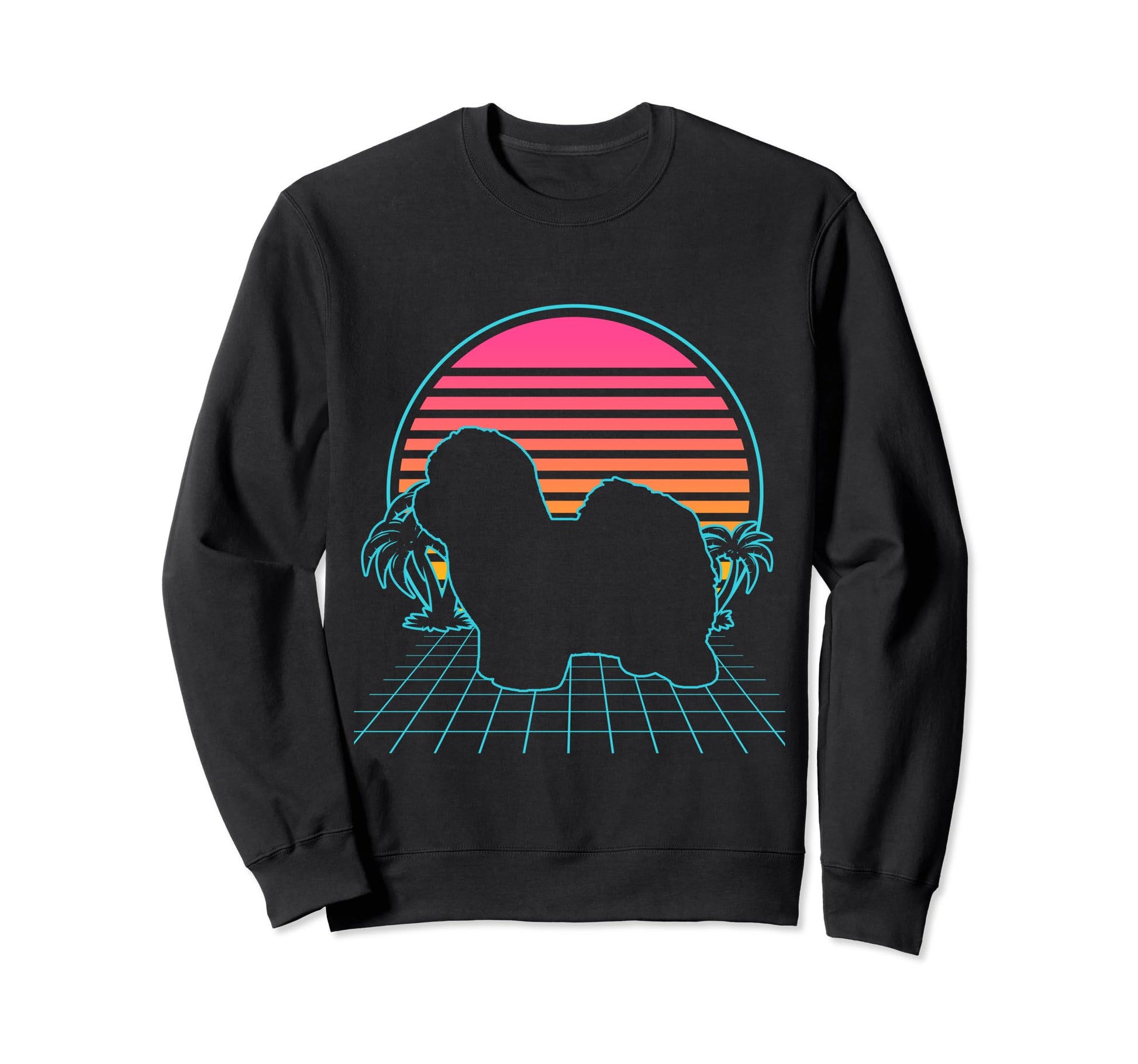 Coton De Tulear 80S Vaporwave Sweatshirt - Streetwear Style Unisex - T-Shirt, Sweatshirt, Hoodie
