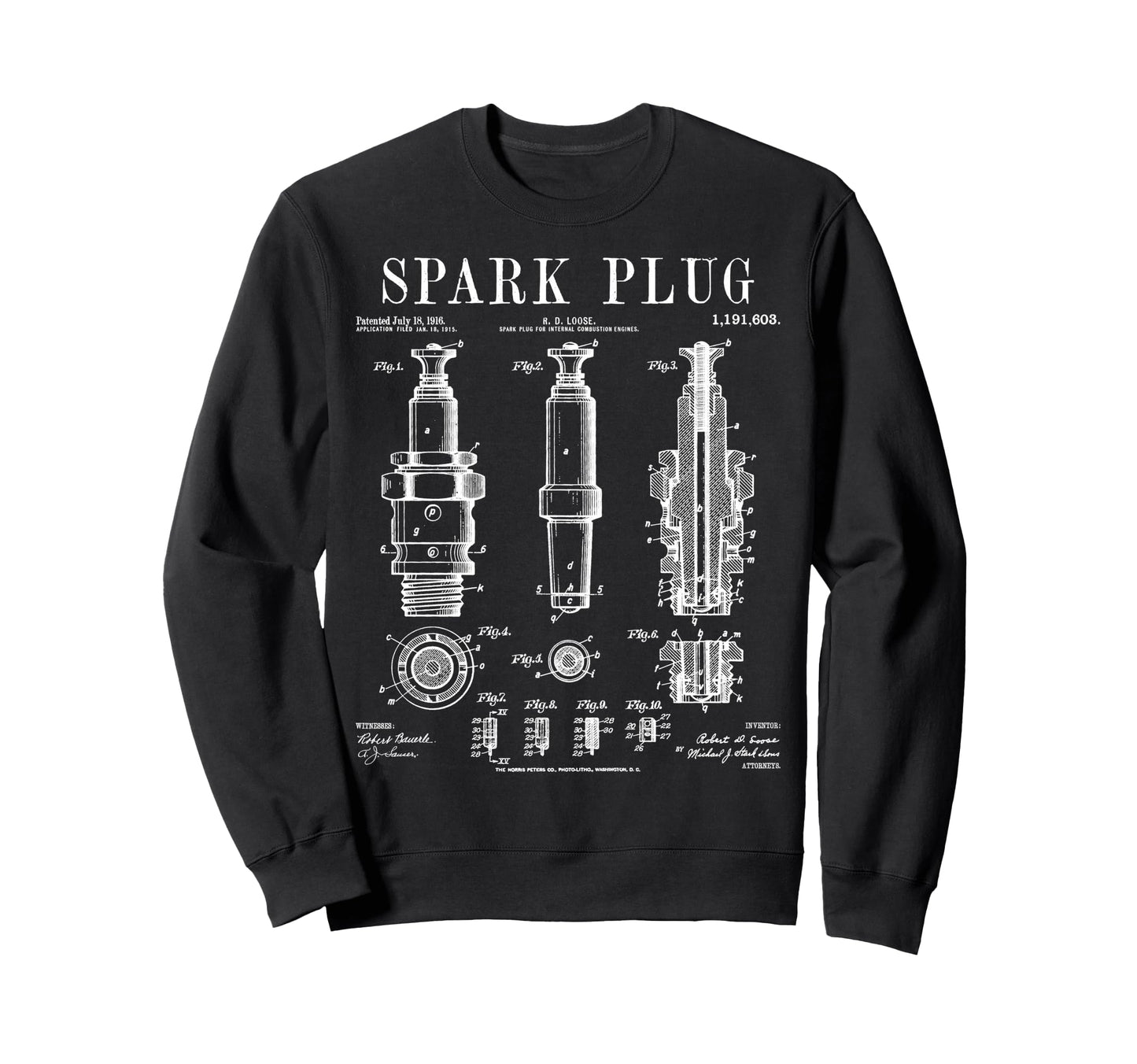 Spark Plug Car Motorcycle Engine Sweatshirt - Streetwear Style for Adults - T-Shirt, Sweatshirt, Hoodie