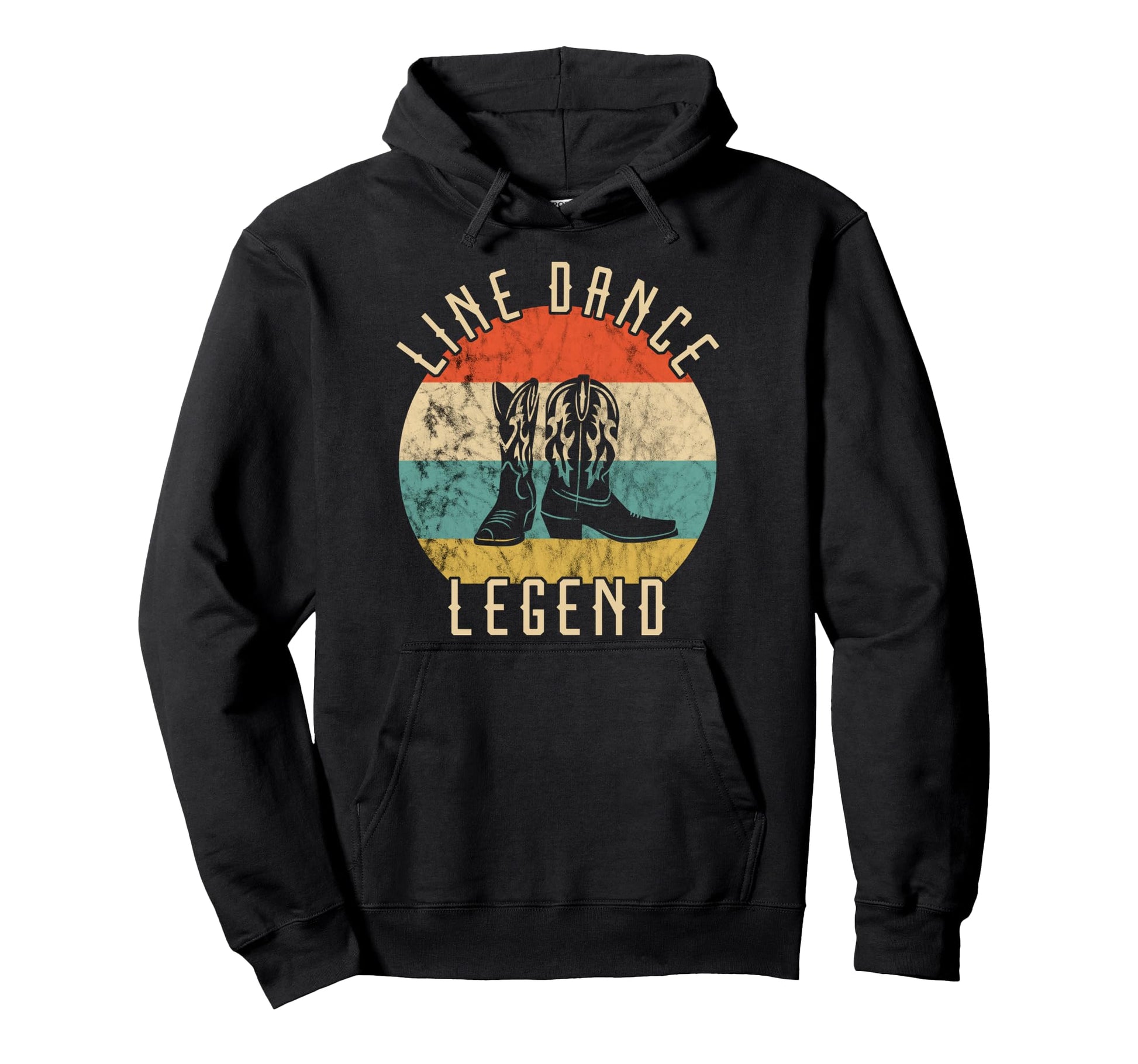 Line Dance Legend Cowboy Boots Sunset Hoodie - Trendy Graphic Unisex - T-Shirt, Sweatshirt, Hoodie