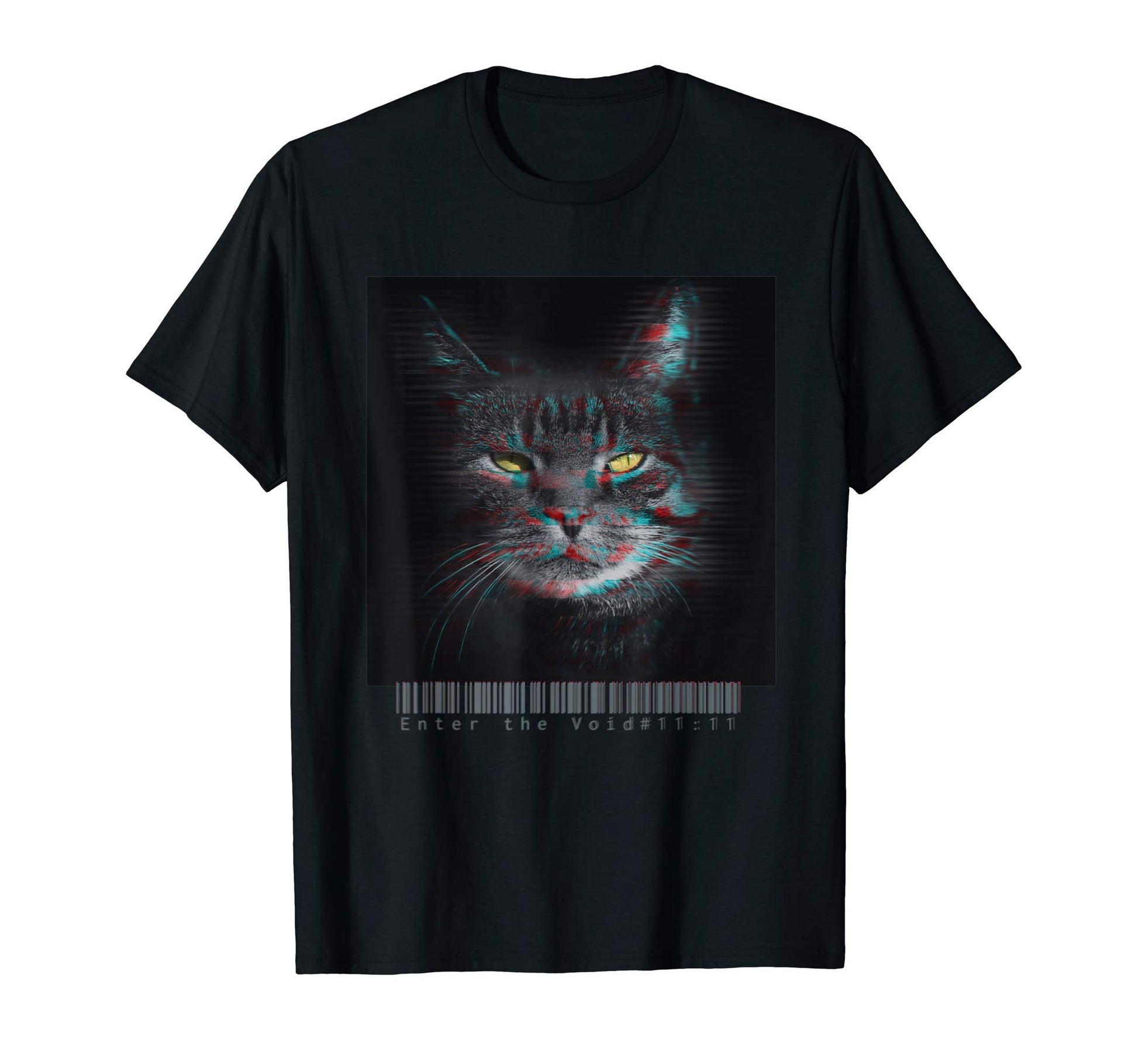 Enter Void Glitch Maine Coon Feline T-Shirt - Aesthetic Graphic for Adults - T-Shirt, Sweatshirt, Hoodie