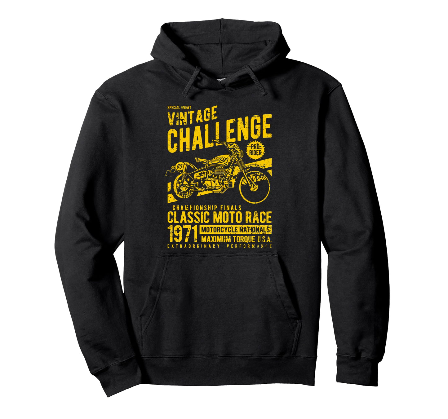 Challenge Motorcycle Race Distressed Hoodie - Custom Art Print Men Women - T-Shirt, Sweatshirt, Hoodie