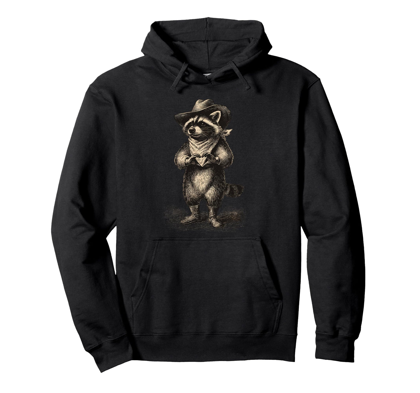 Raccoon Cowboy Rodeo Cowgirl Western Hoodie - Novelty Apparel Unisex - T-Shirt, Sweatshirt, Hoodie