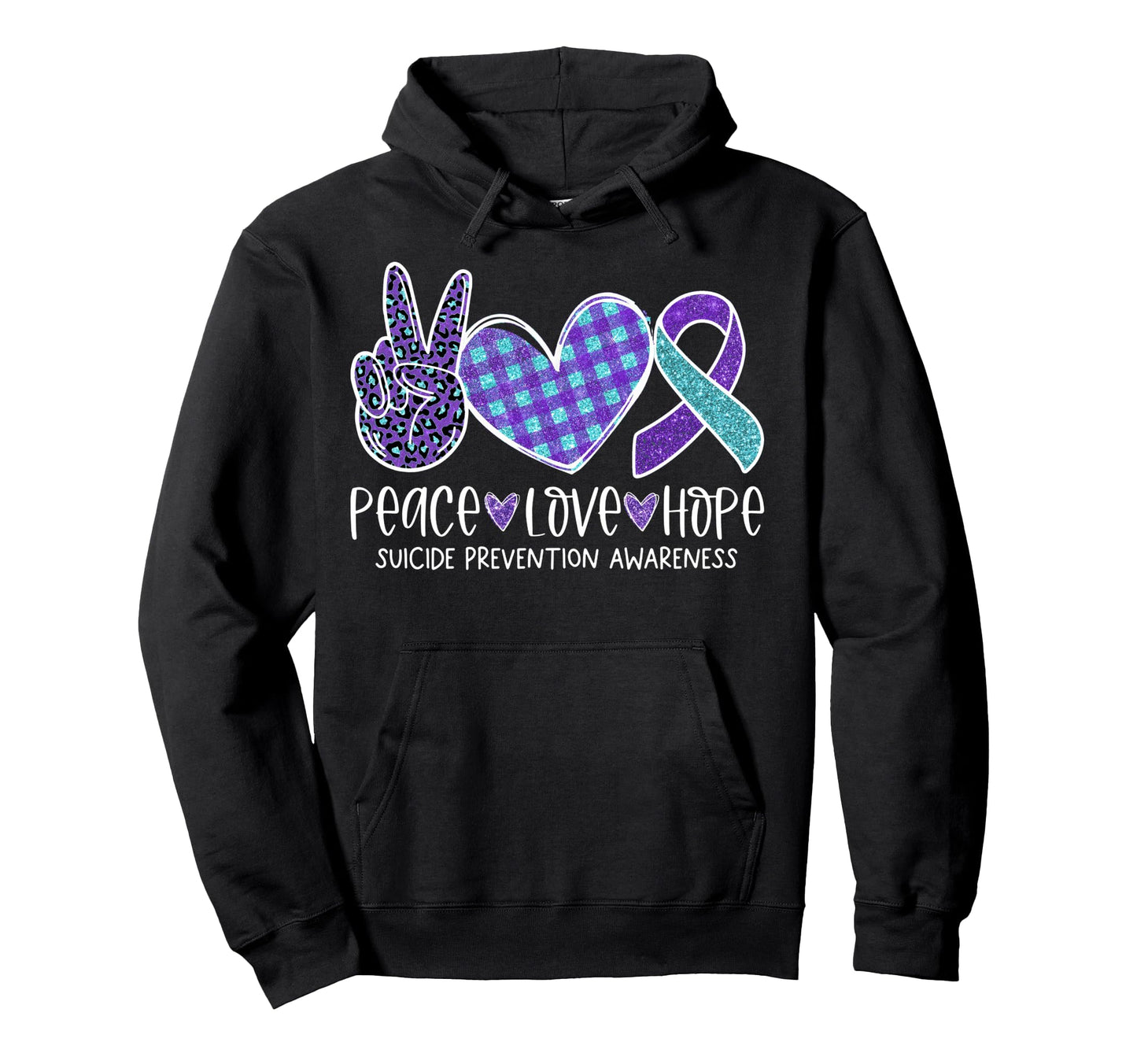 Suicide Prevention Awareness Leopard Hoodie - Aesthetic Graphic Men Women - T-Shirt, Sweatshirt, Hoodie