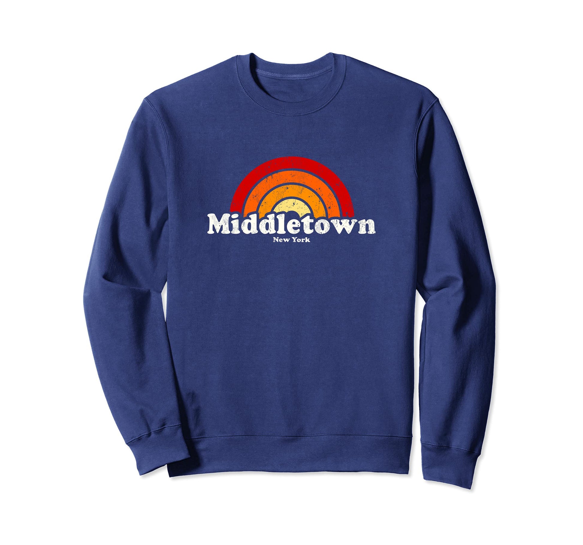 Middletown New York Ny 70S Rainbow Sweatshirt - Casual Everyday Wear Unisex - T-Shirt, Sweatshirt, Hoodie