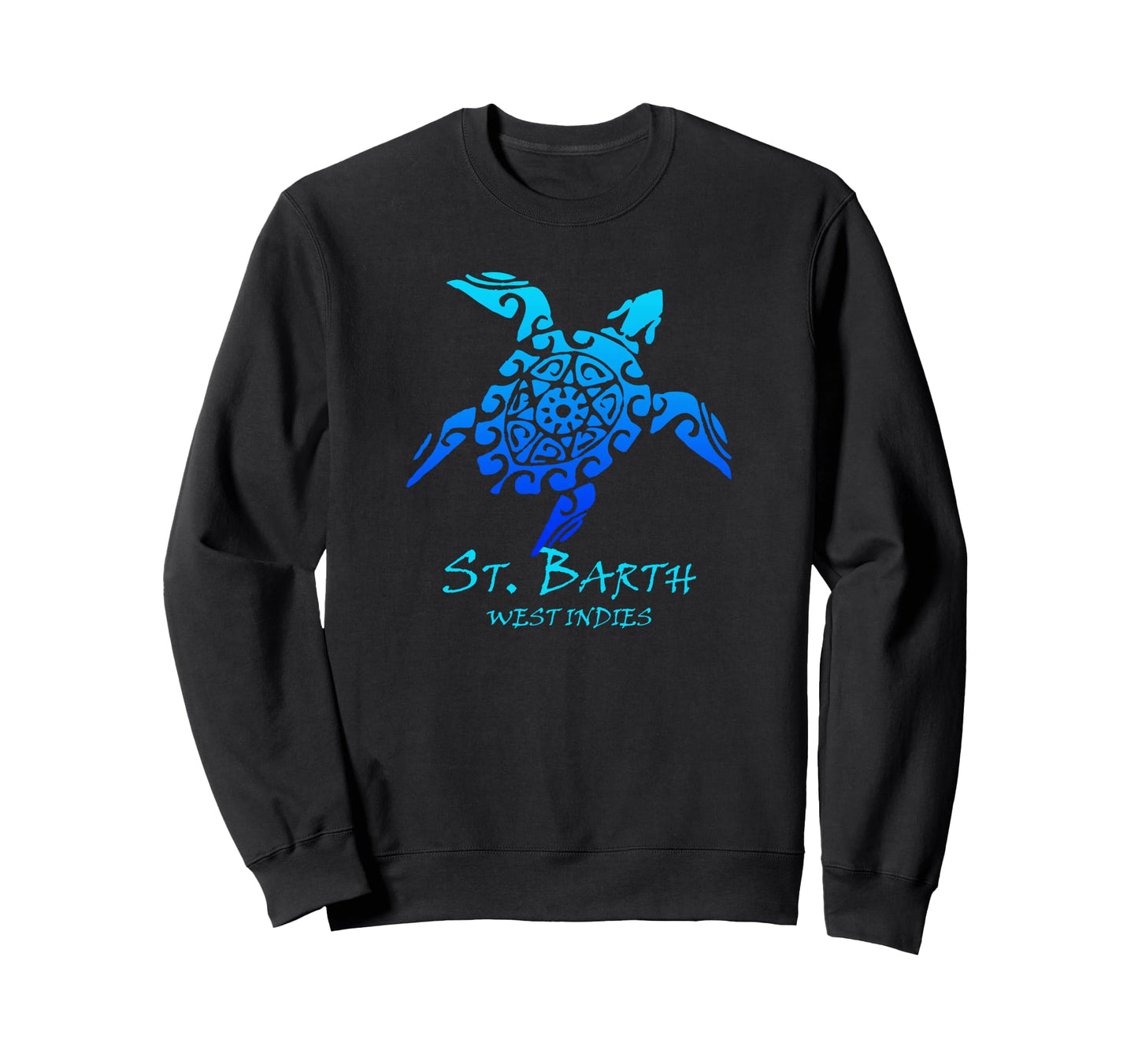 St Barth West Indies Tribal Turtle Sweatshirt - Unique Graphic for Adults - T-Shirt, Sweatshirt, Hoodie