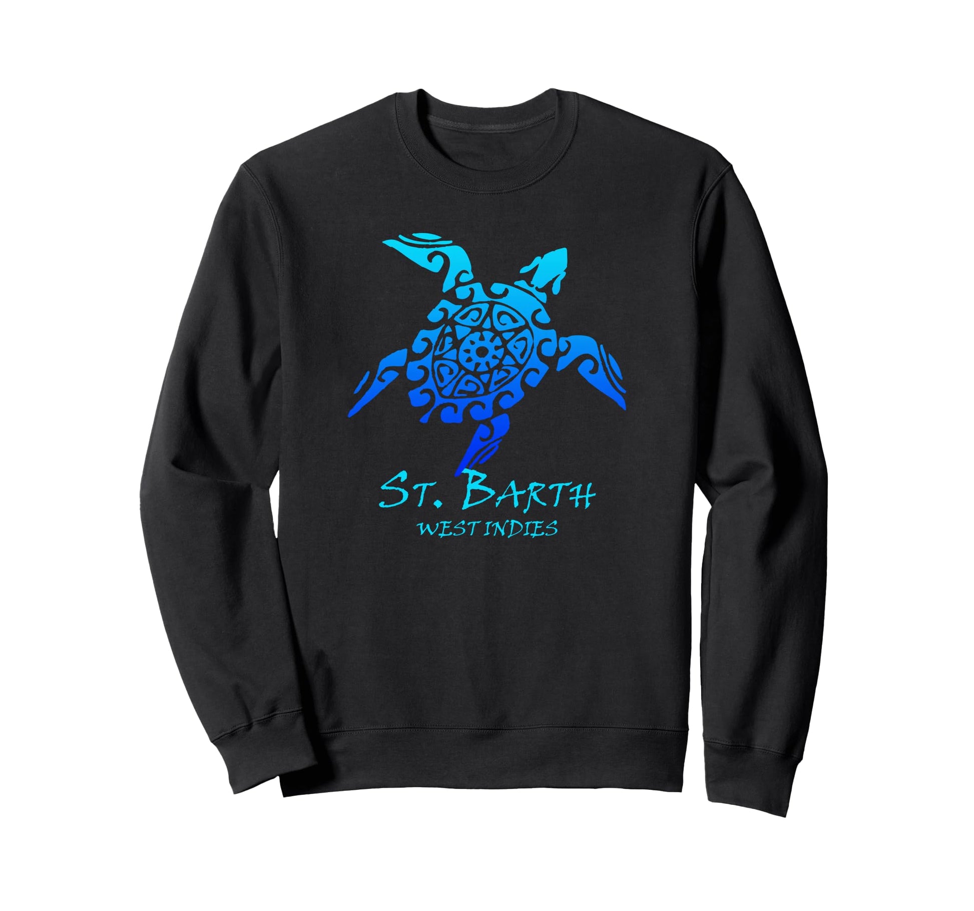 St Barth West Indies Tribal Turtle Sweatshirt - Unique Graphic for Adults - T-Shirt, Sweatshirt, Hoodie