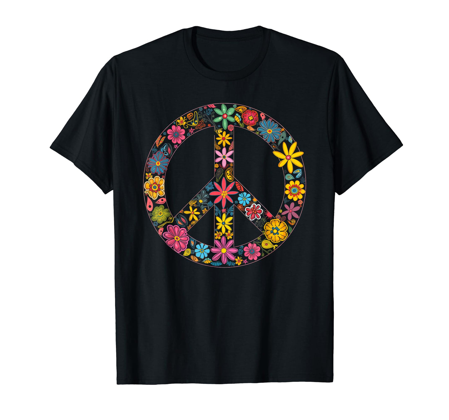 Peace Sign 60S 70S Hippie Boho 60 T-Shirt - Custom Art Print Unisex - T-Shirt, Sweatshirt, Hoodie