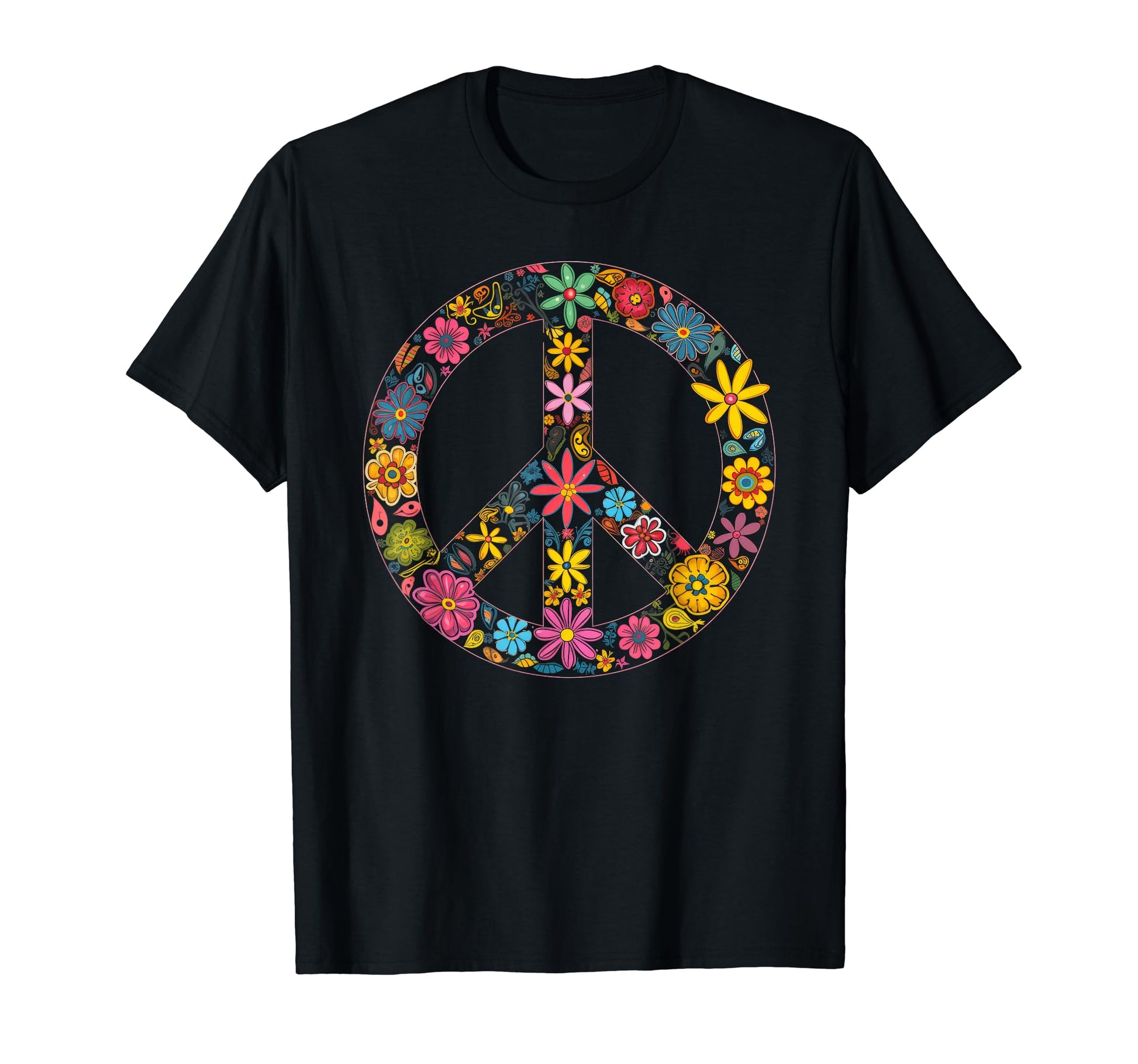 Peace Sign 60S 70S Hippie Boho 60 T-Shirt - Custom Art Print Unisex - T-Shirt, Sweatshirt, Hoodie