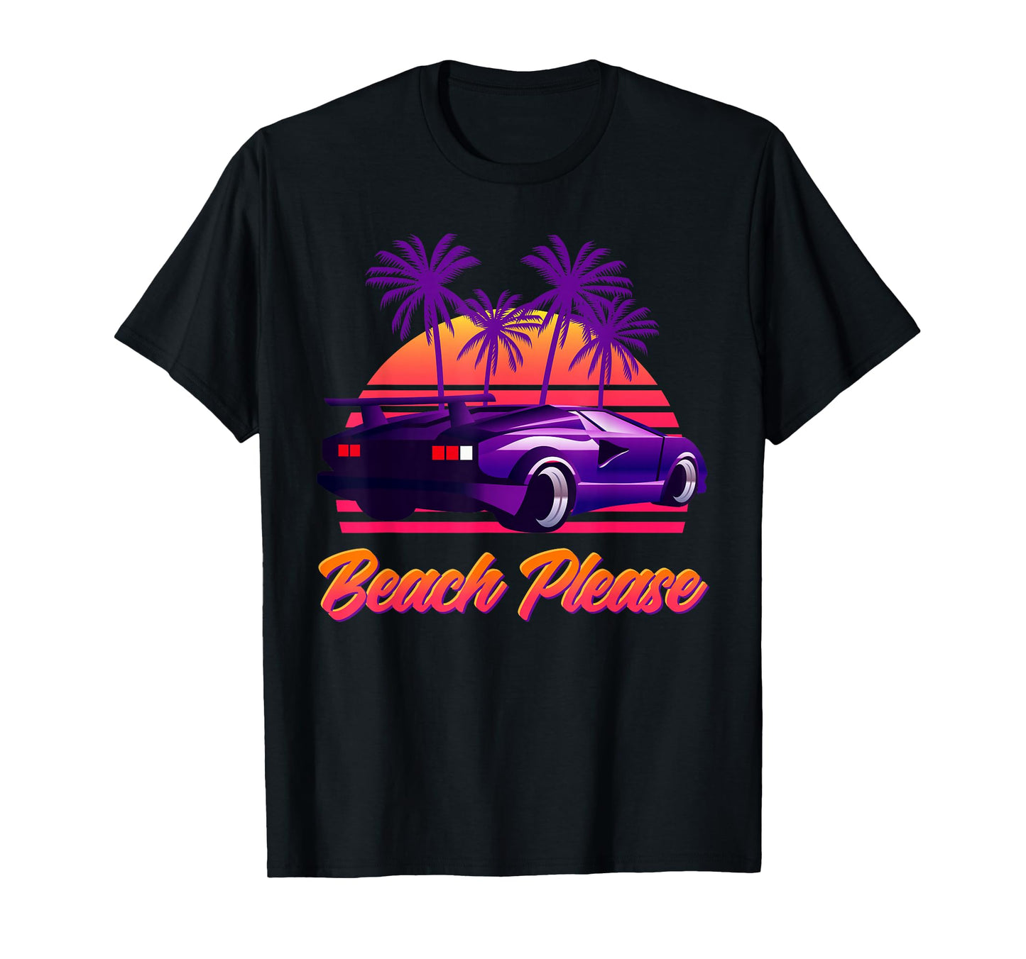 Beach Please Futuristic Vaporwave T-Shirt - Unique Graphic Men Women - T-Shirt, Sweatshirt, Hoodie