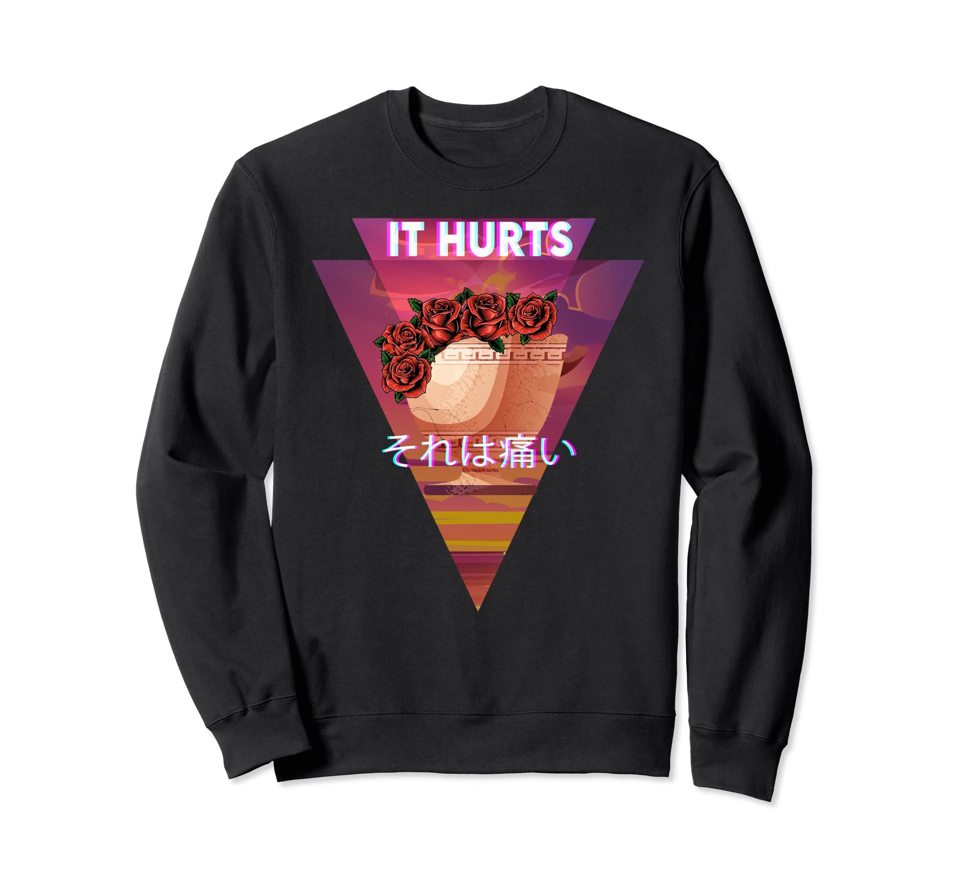 It Hurts Vaporwave Aesthetic Sweatshirt - Unique Graphic Men Women - T-Shirt, Sweatshirt, Hoodie