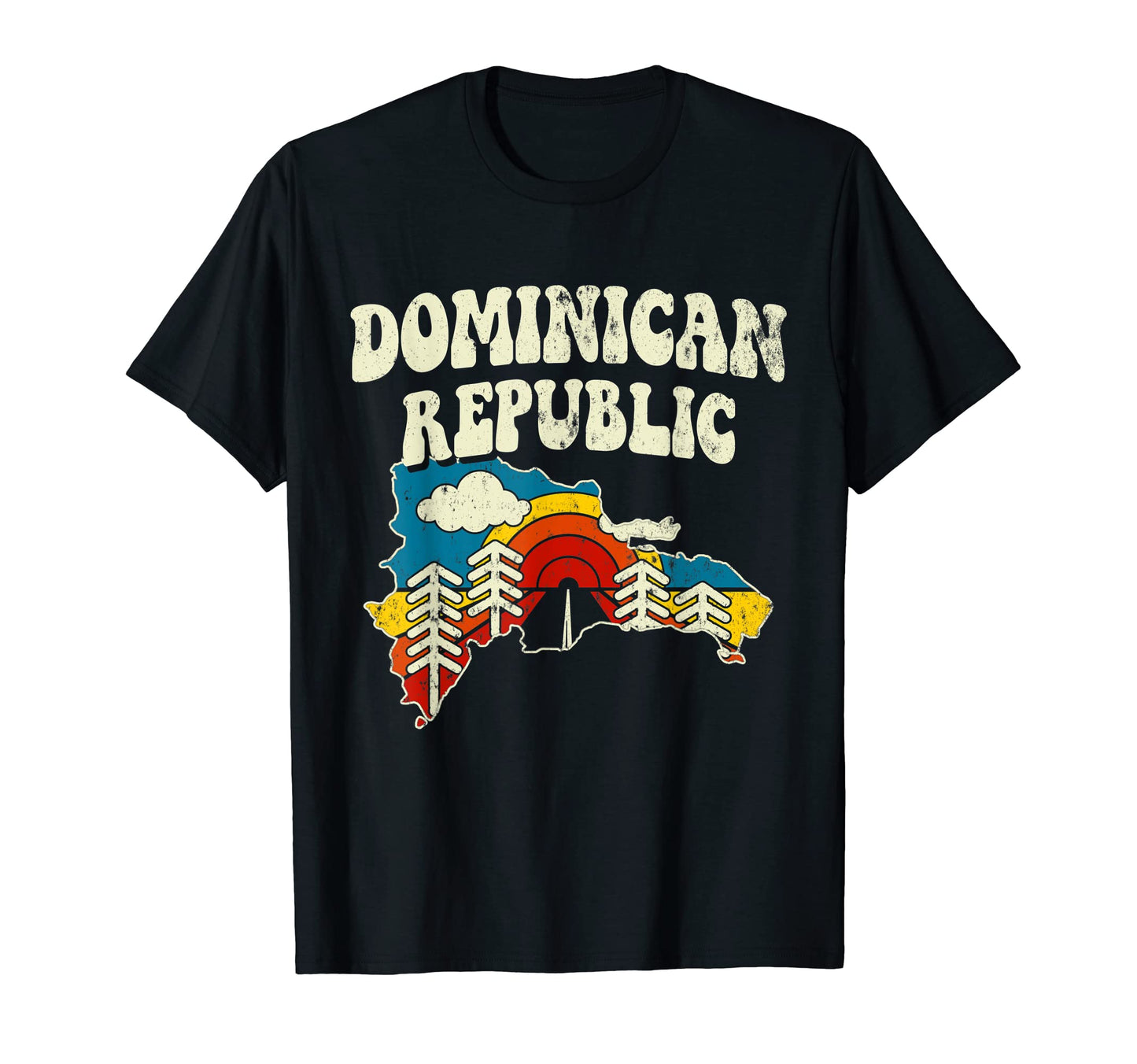 Dominican Republic Country Rainbow T-Shirt - Fun Novelty Design for Adults - T-Shirt, Sweatshirt, Hoodie