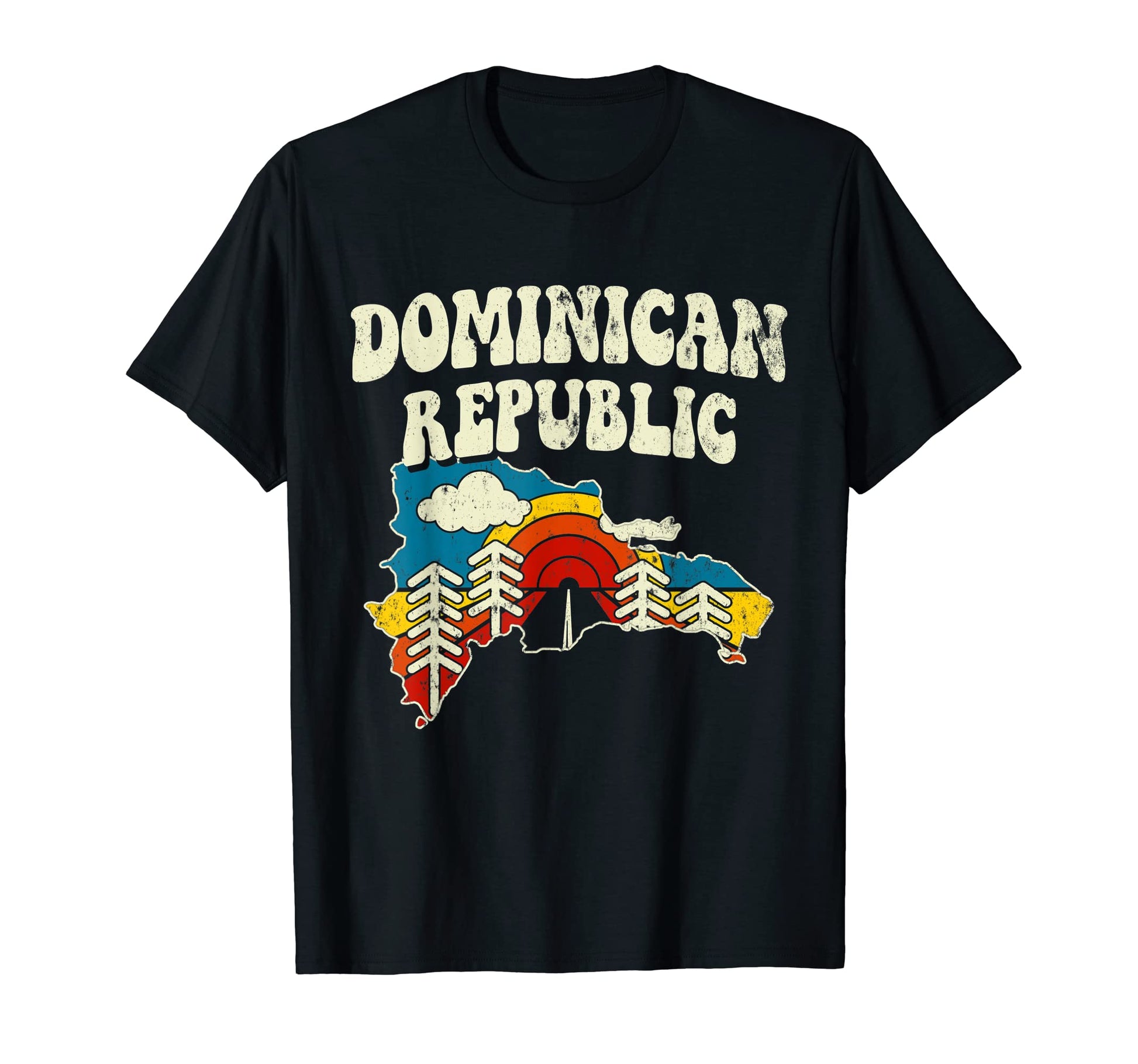Dominican Republic Country Rainbow T-Shirt - Fun Novelty Design for Adults - T-Shirt, Sweatshirt, Hoodie