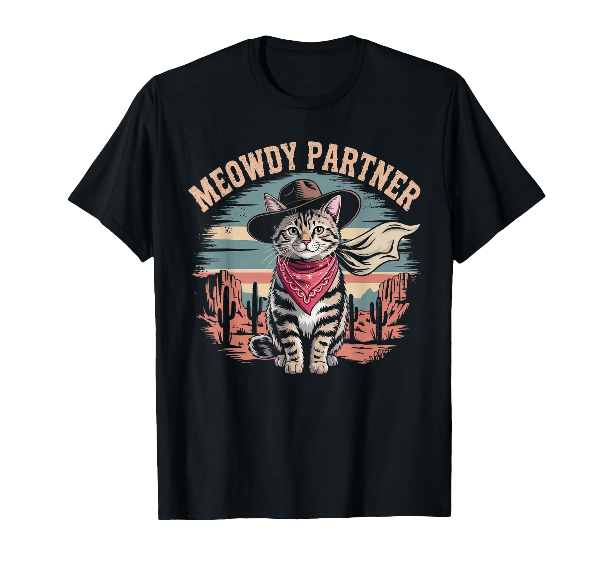 Meowdy Partner Cowboy Cat T-Shirt - Novelty Apparel Men Women - T-Shirt, Sweatshirt, Hoodie