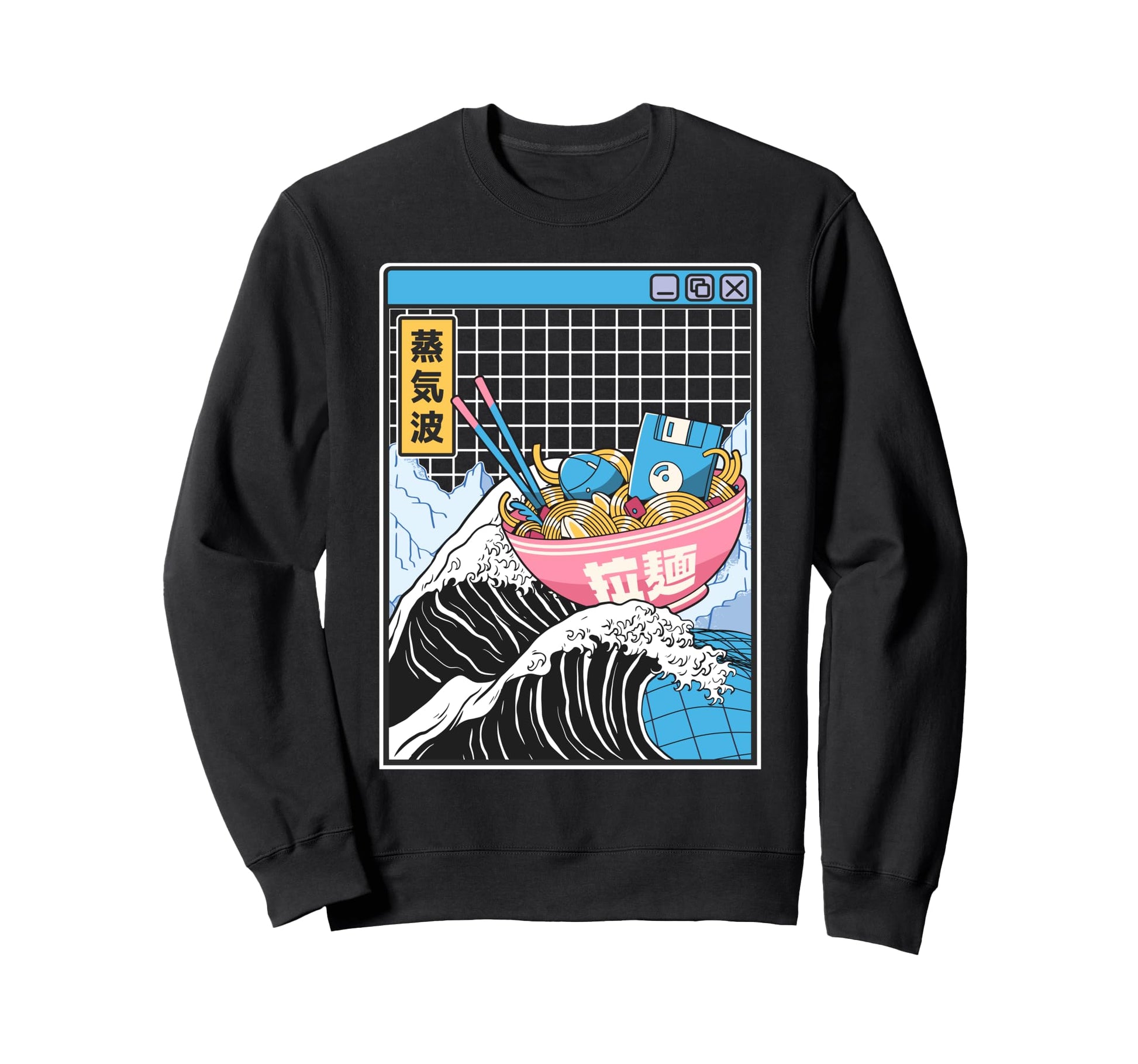 Digital Ramen Bowl Kanagawa Sweatshirt - Casual Everyday Wear for Adults - T-Shirt, Sweatshirt, Hoodie