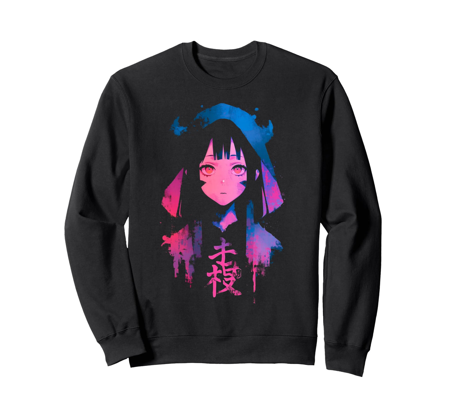 Goth Grunge Demon Anime Waifu Sweatshirt - Minimalist Print for Adults - T-Shirt, Sweatshirt, Hoodie