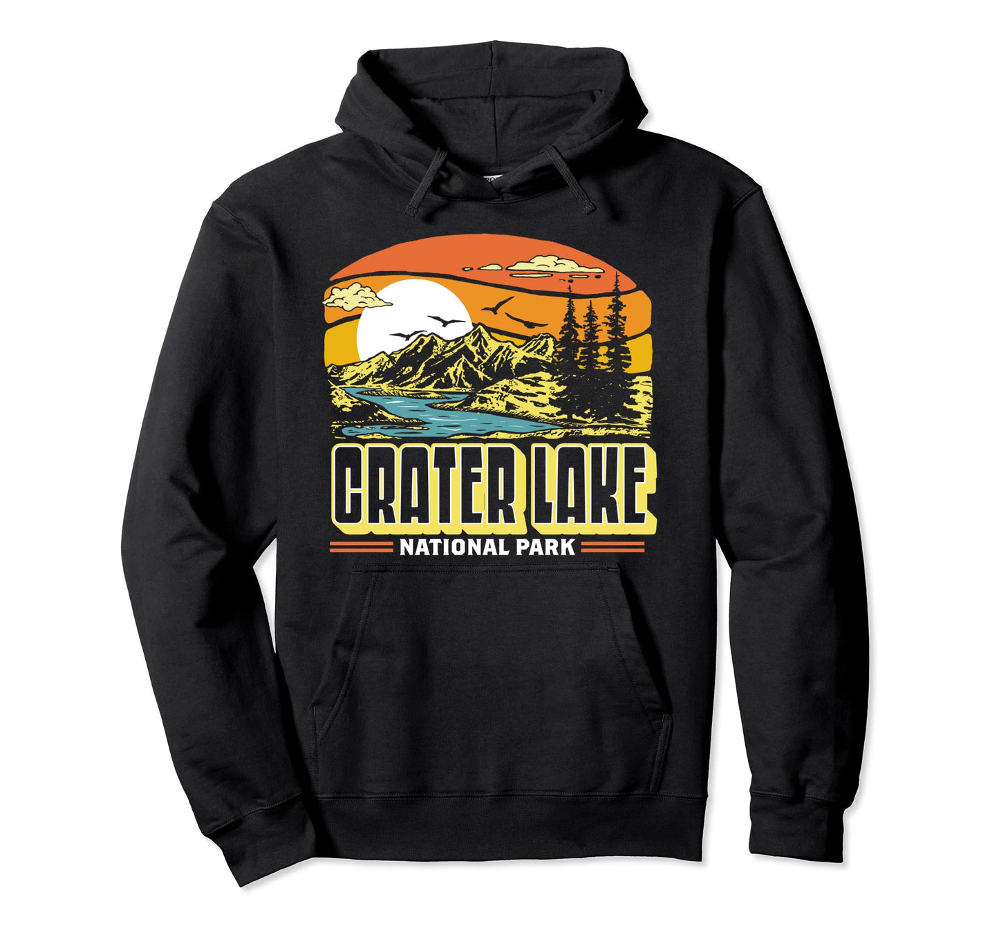Crater Lake National Park 80S Hoodie - Casual Everyday Wear for Adults - T-Shirt, Sweatshirt, Hoodie