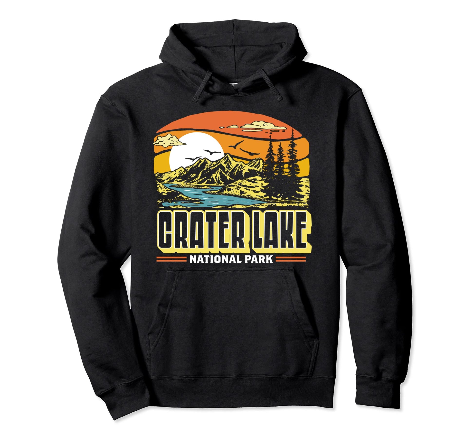 Crater Lake National Park 80S Hoodie - Casual Everyday Wear for Adults - T-Shirt, Sweatshirt, Hoodie