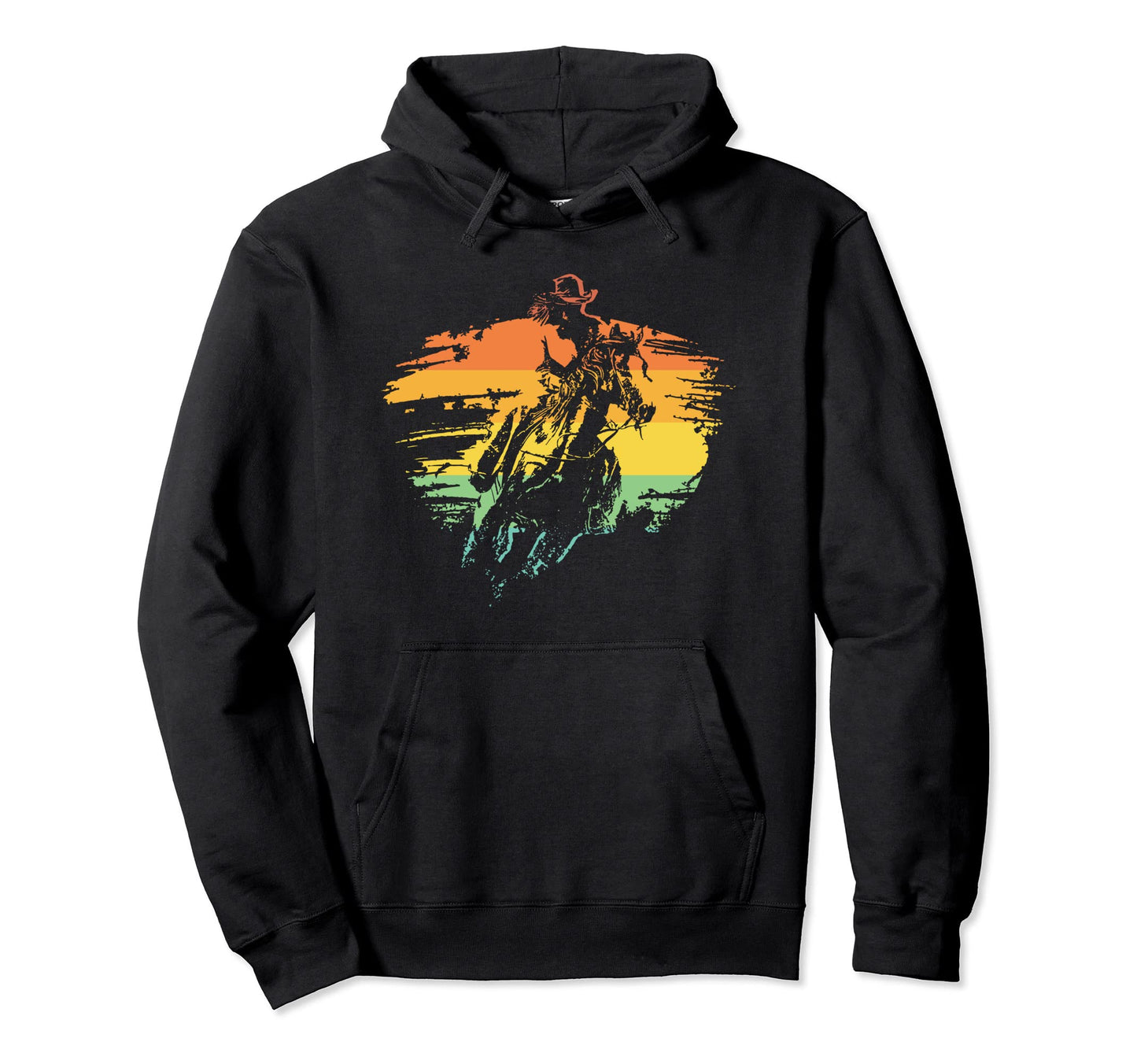 Bull American Riding Bucking Cowboy Hoodie - Unique Graphic for Adults - T-Shirt, Sweatshirt, Hoodie