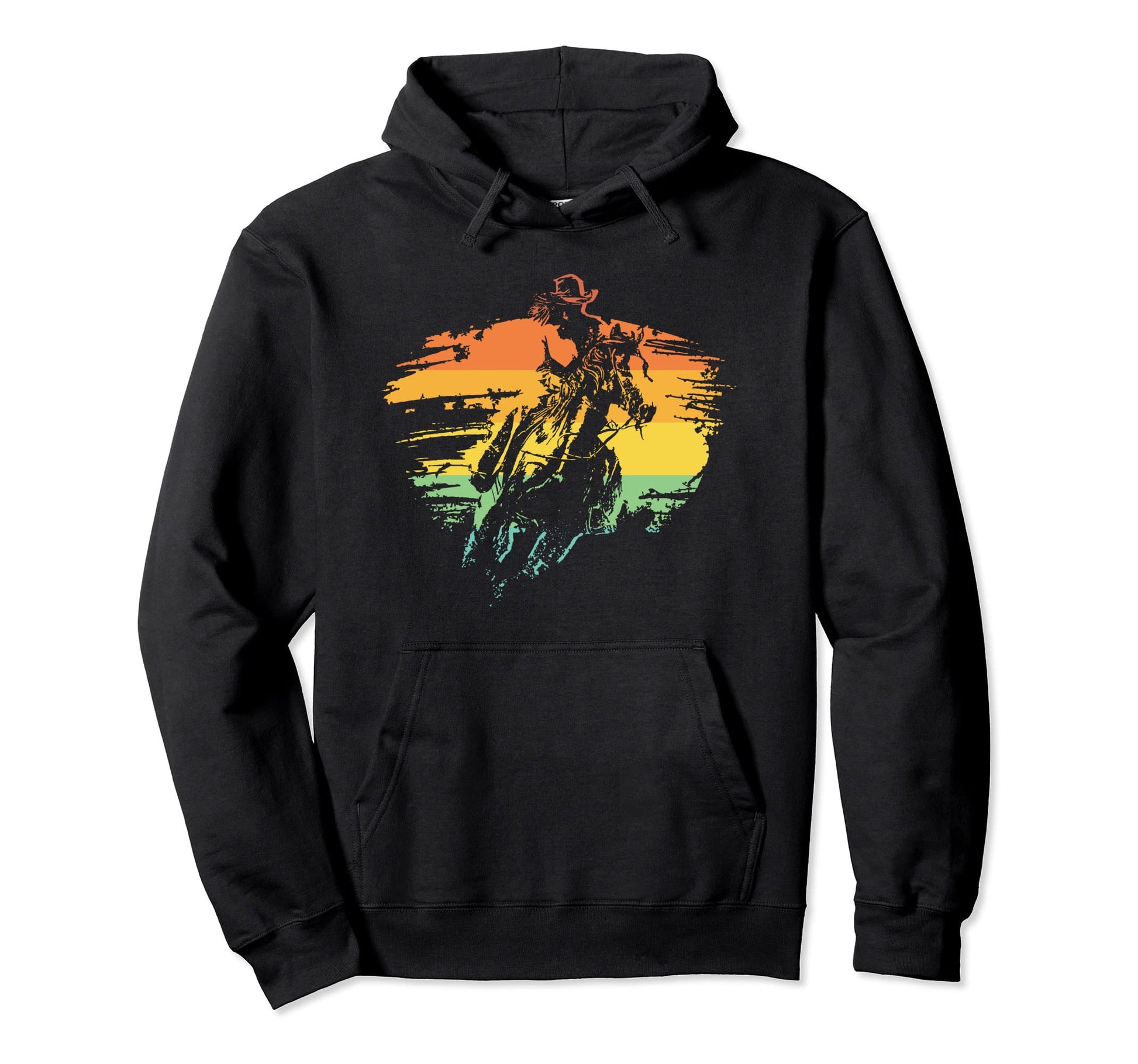 Bull American Riding Bucking Cowboy Hoodie - Unique Graphic for Adults - T-Shirt, Sweatshirt, Hoodie