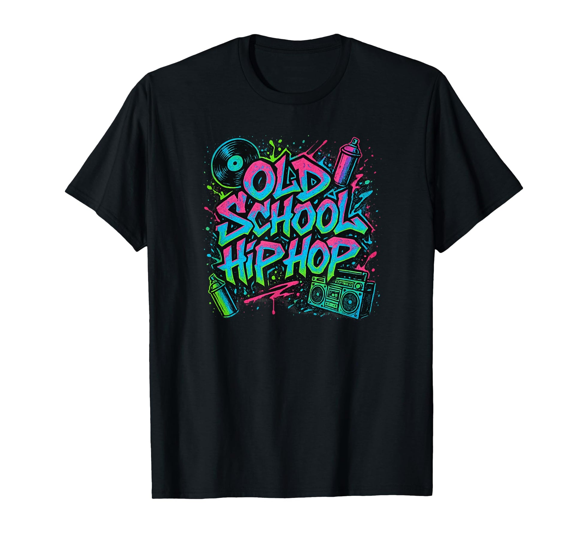 Raised Old School Hip Hop Rap Vinyl T-Shirt - Unique Graphic Men Women - T-Shirt, Sweatshirt, Hoodie