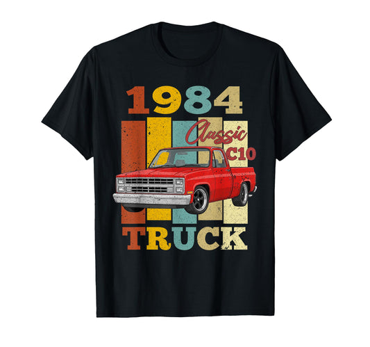 1984 C10 Truck 84 Silhouette Old Hot Rod T-Shirt - Unique Graphic Men Women - T-Shirt, Sweatshirt, Hoodie