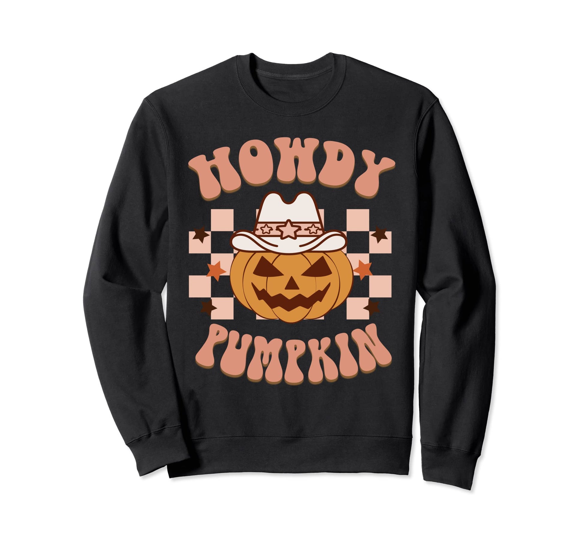 Howdy Pumpkin Halloween Western Sweatshirt - Unique Graphic for Adults - T-Shirt, Sweatshirt, Hoodie