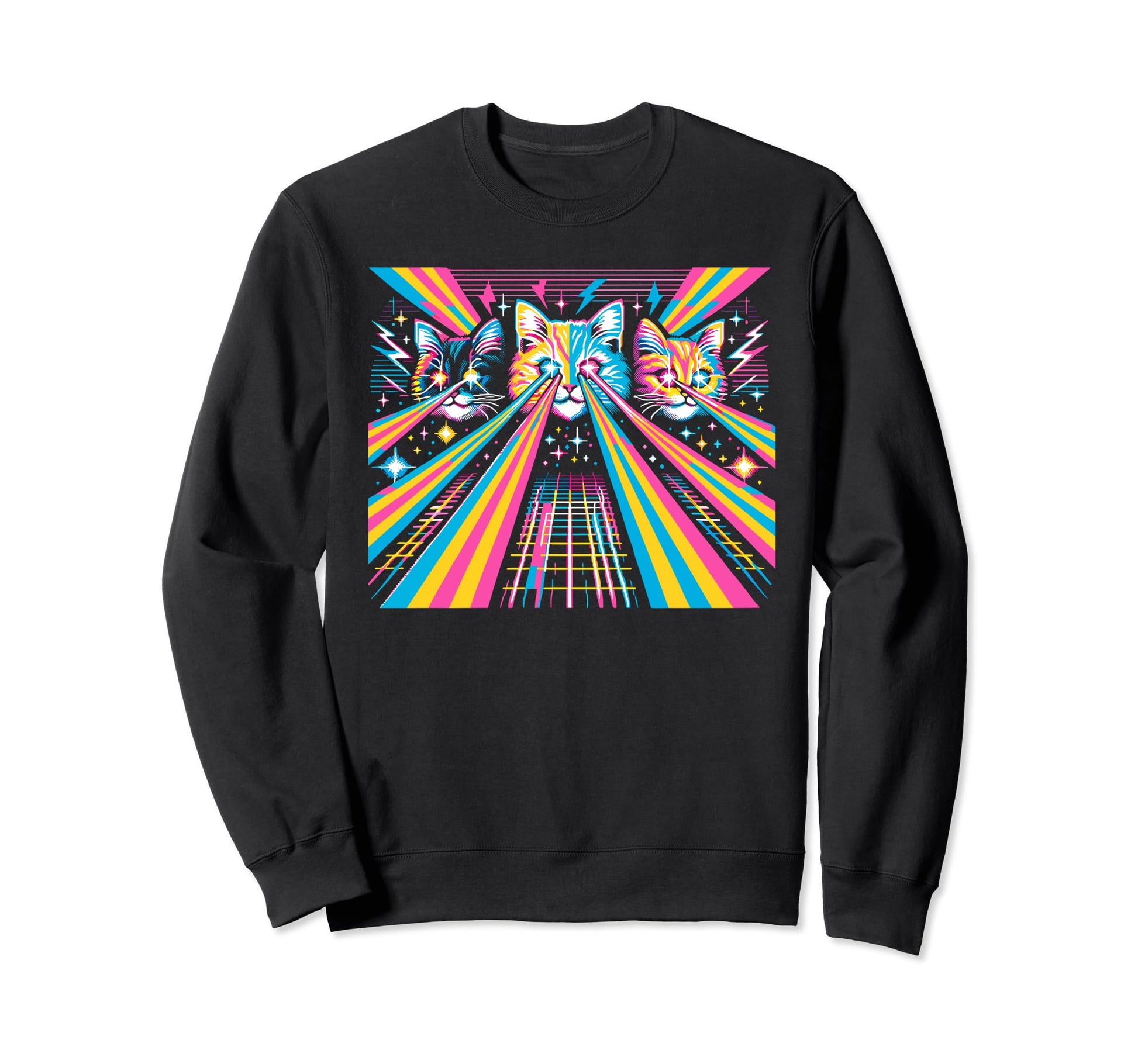 Vaporwave Aesthetic Laser Sweatshirt - Casual Everyday Wear for Adults - T-Shirt, Sweatshirt, Hoodie
