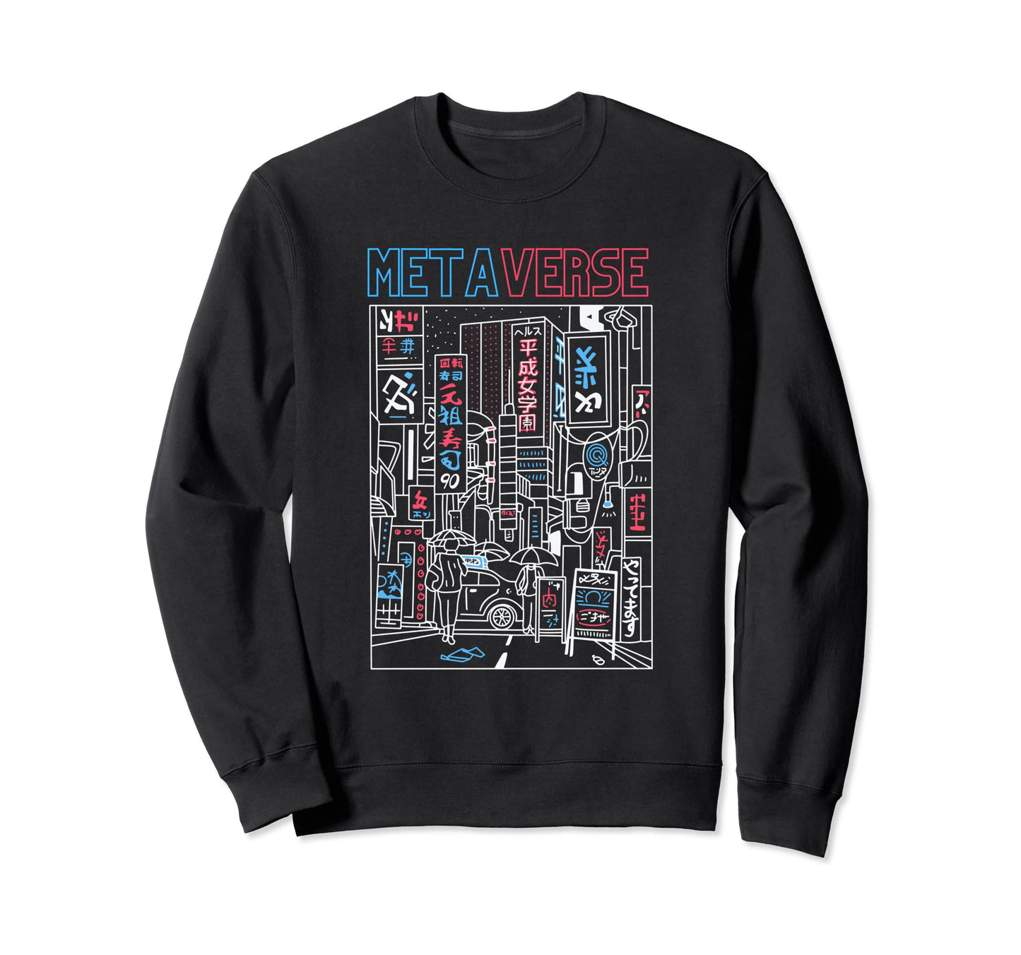 Japan Metaverse Vaporwave Aesthetic Sweatshirt - Unique Graphic Unisex - T-Shirt, Sweatshirt, Hoodie