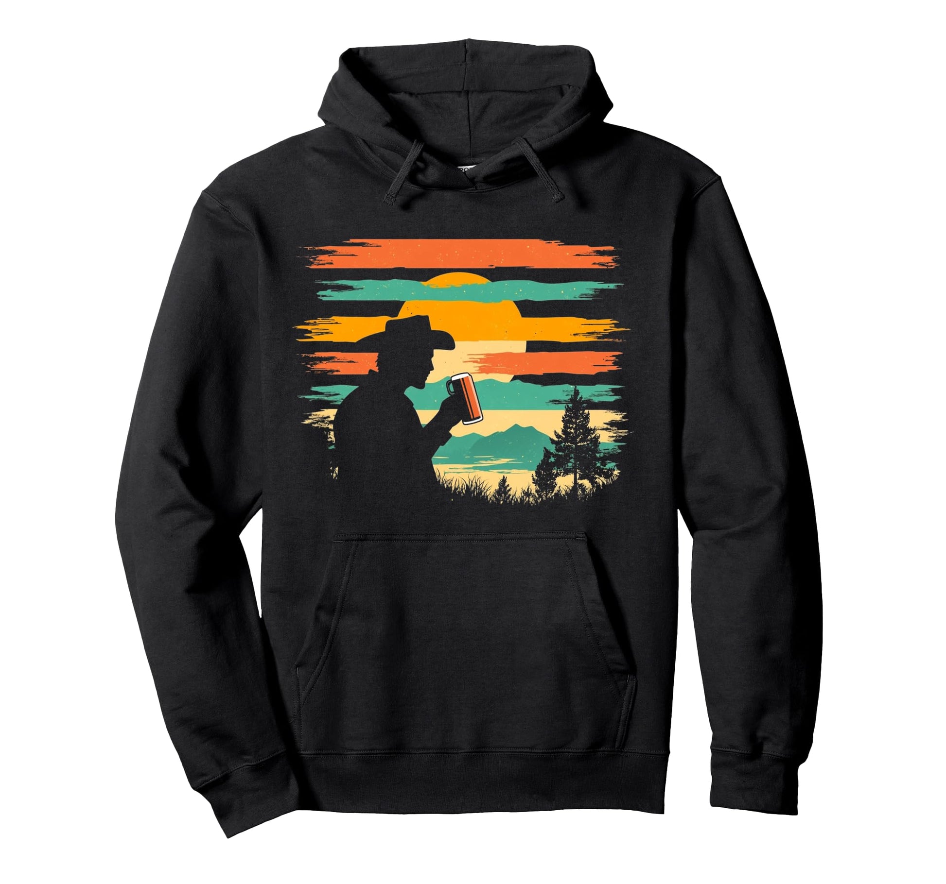 Cowboy It Cowboy Drinking Beer Hoodie - Fun Novelty Design for Adults - T-Shirt, Sweatshirt, Hoodie