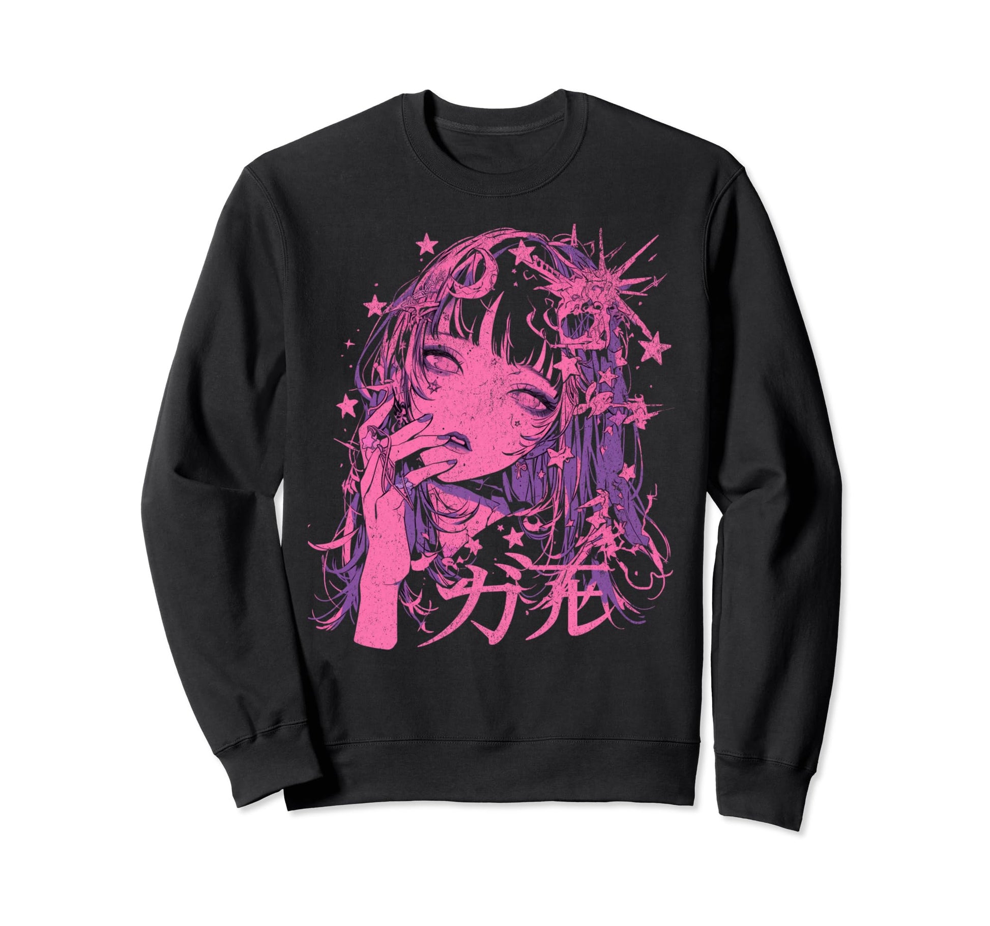 Goth Grunge Demon Anime Waifu Sweatshirt - Aesthetic Graphic Men Women - T-Shirt, Sweatshirt, Hoodie