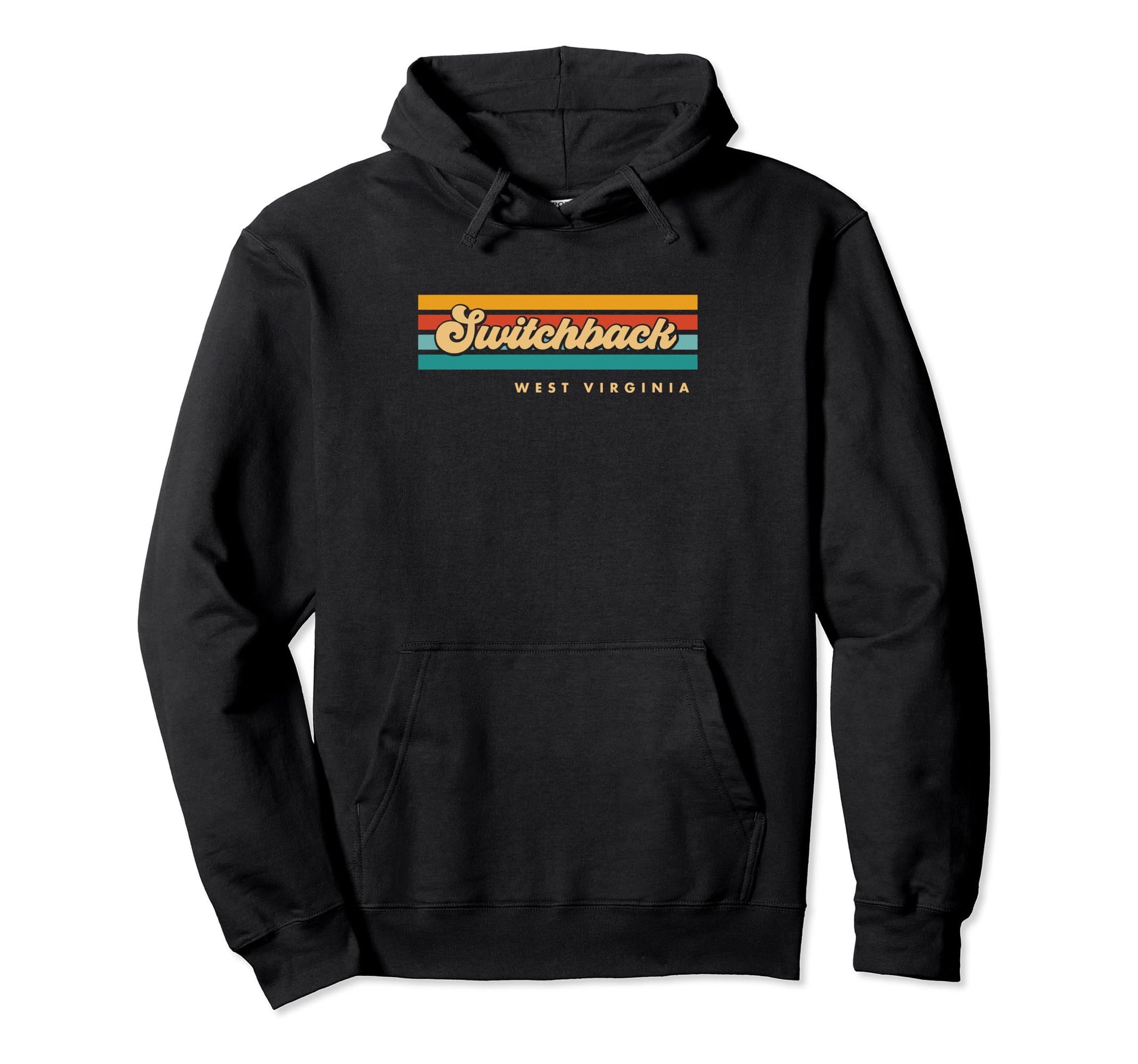Sunset Stripes Switchback West Virginia Hoodie - Unique Graphic Unisex - T-Shirt, Sweatshirt, Hoodie