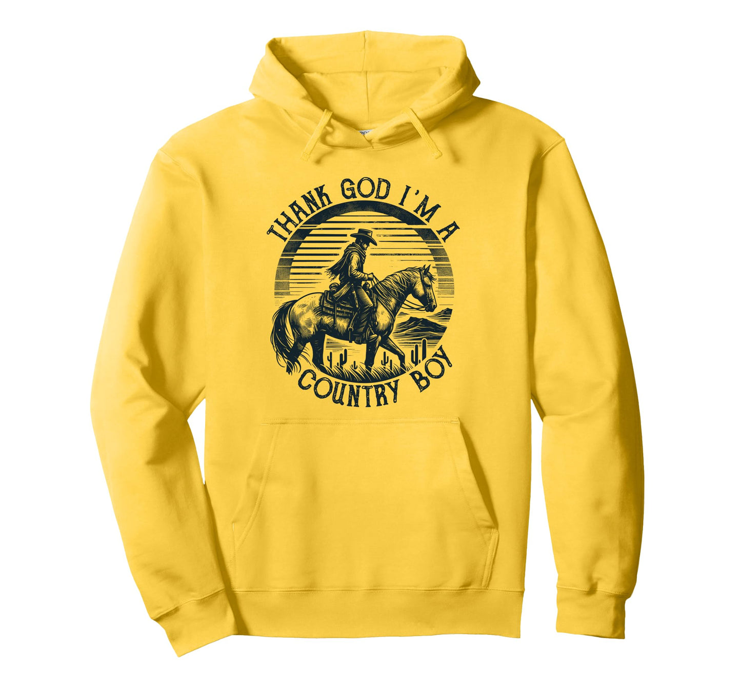 Thank God Im Country Music Cowboy Western Hoodie - Novelty Apparel Unisex - T-Shirt, Sweatshirt, Hoodie