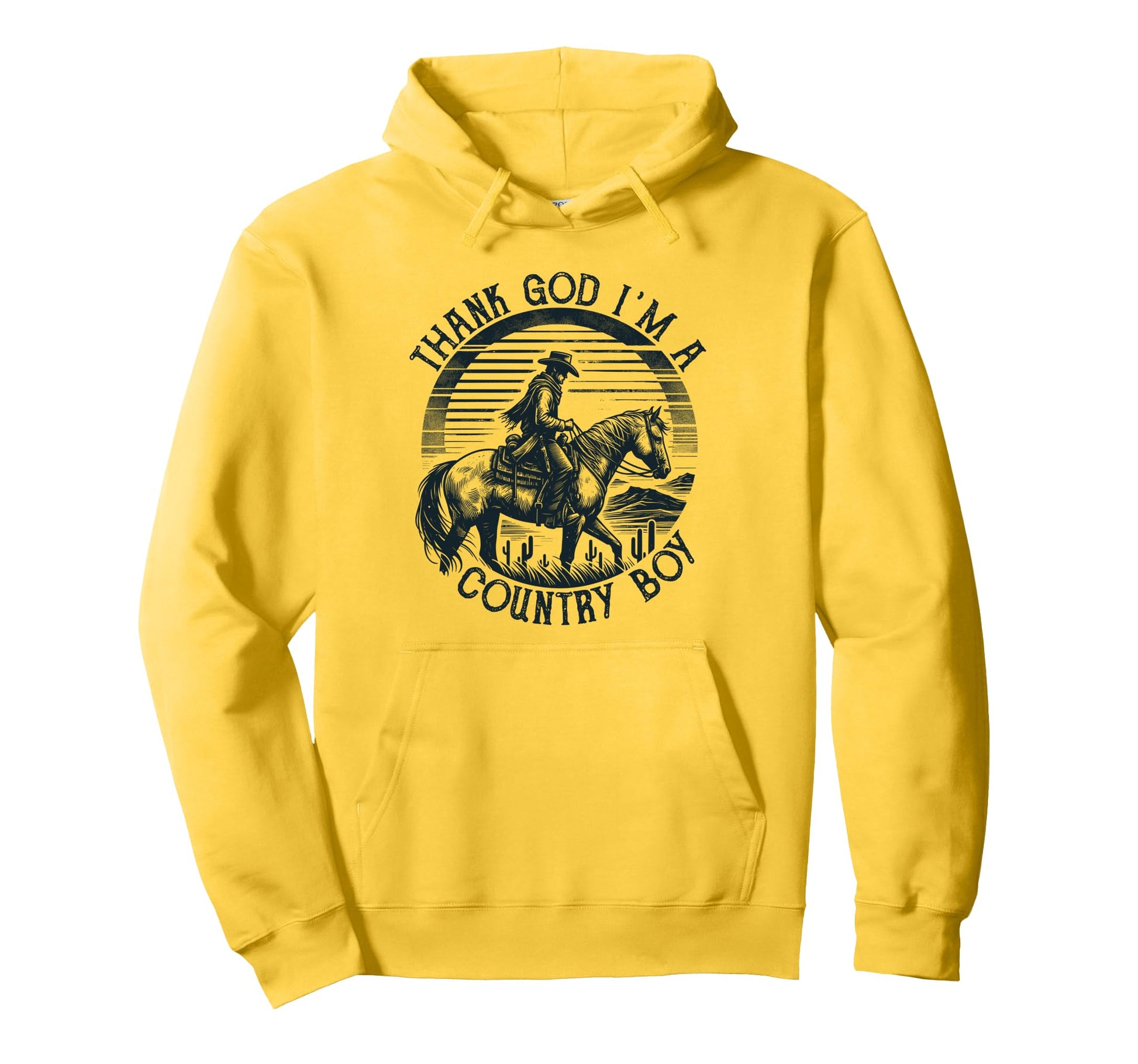 Thank God Im Country Music Cowboy Western Hoodie - Novelty Apparel Unisex - T-Shirt, Sweatshirt, Hoodie