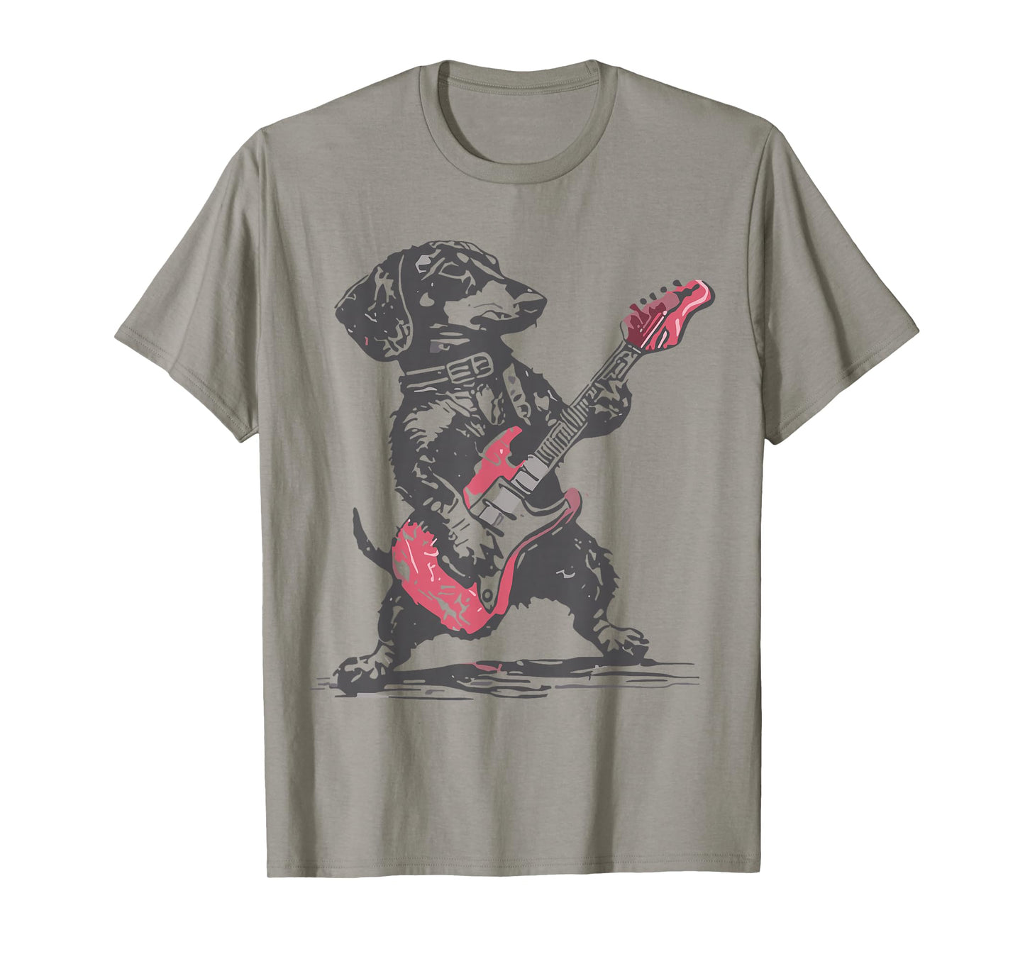 Dachshund Guitar Rock Dog Music Lover T-Shirt - Novelty Apparel Unisex - T-Shirt, Sweatshirt, Hoodie
