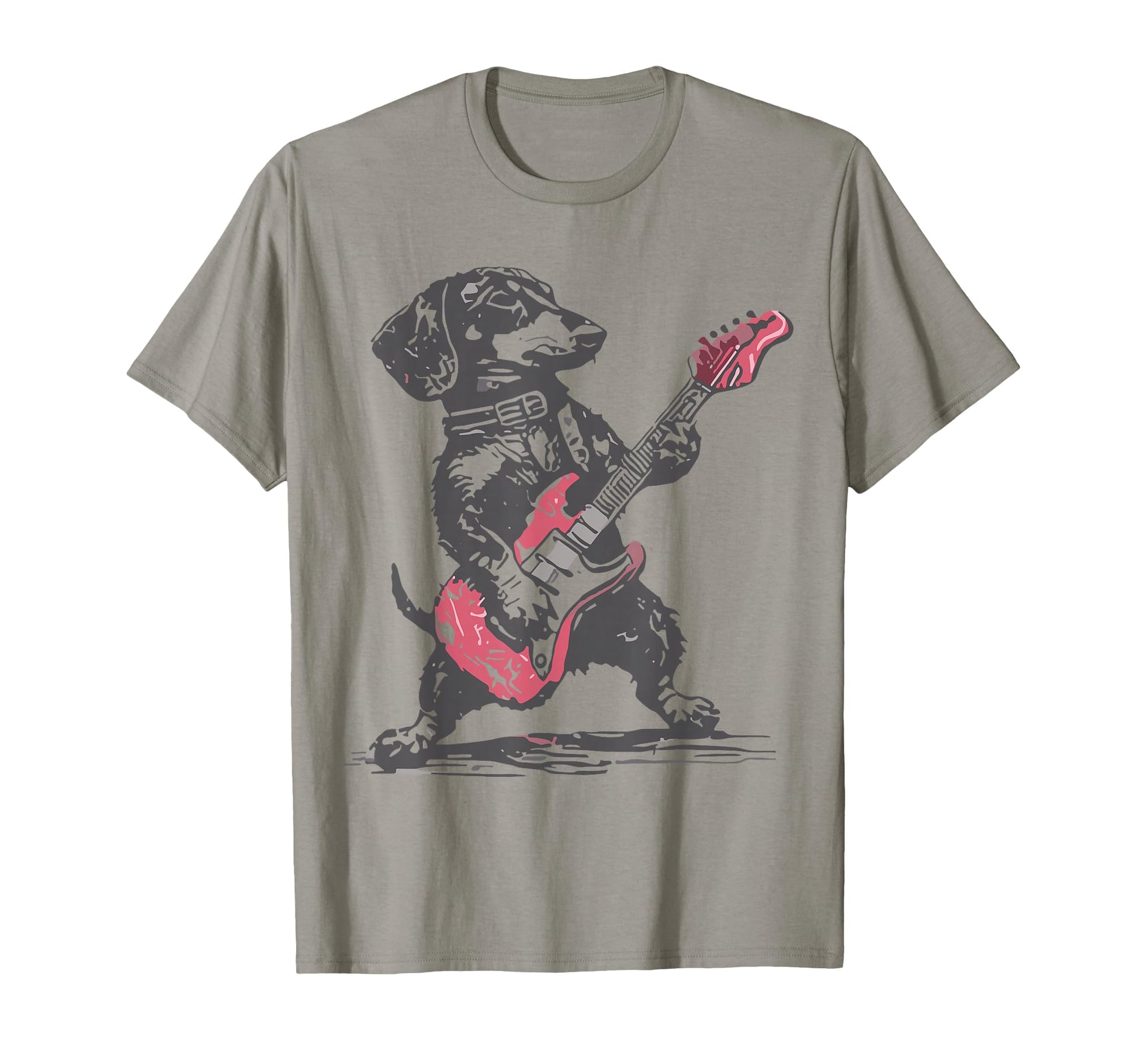 Dachshund Guitar Rock Dog Music Lover T-Shirt - Novelty Apparel Unisex - T-Shirt, Sweatshirt, Hoodie