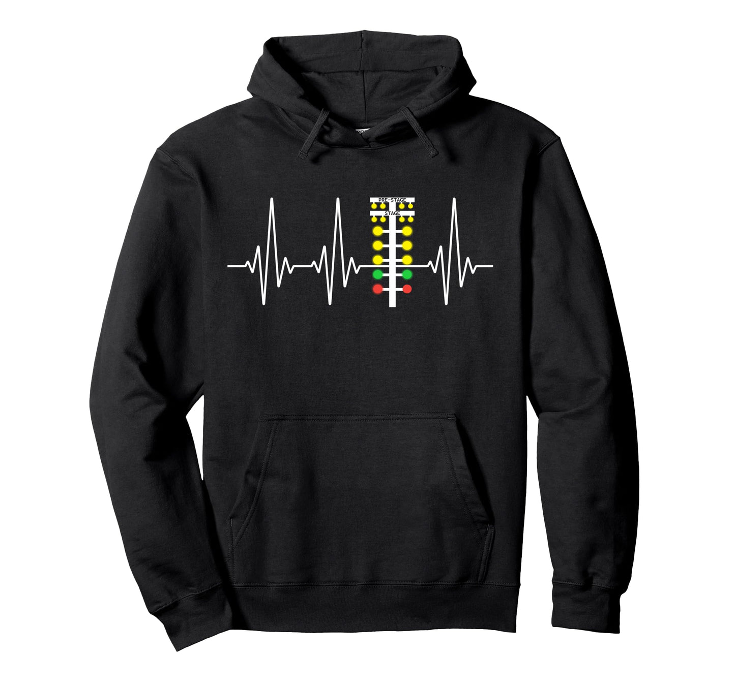 Drag Racing Heartbeat Race Track Light Hoodie - Custom Art Print Men Women - T-Shirt, Sweatshirt, Hoodie