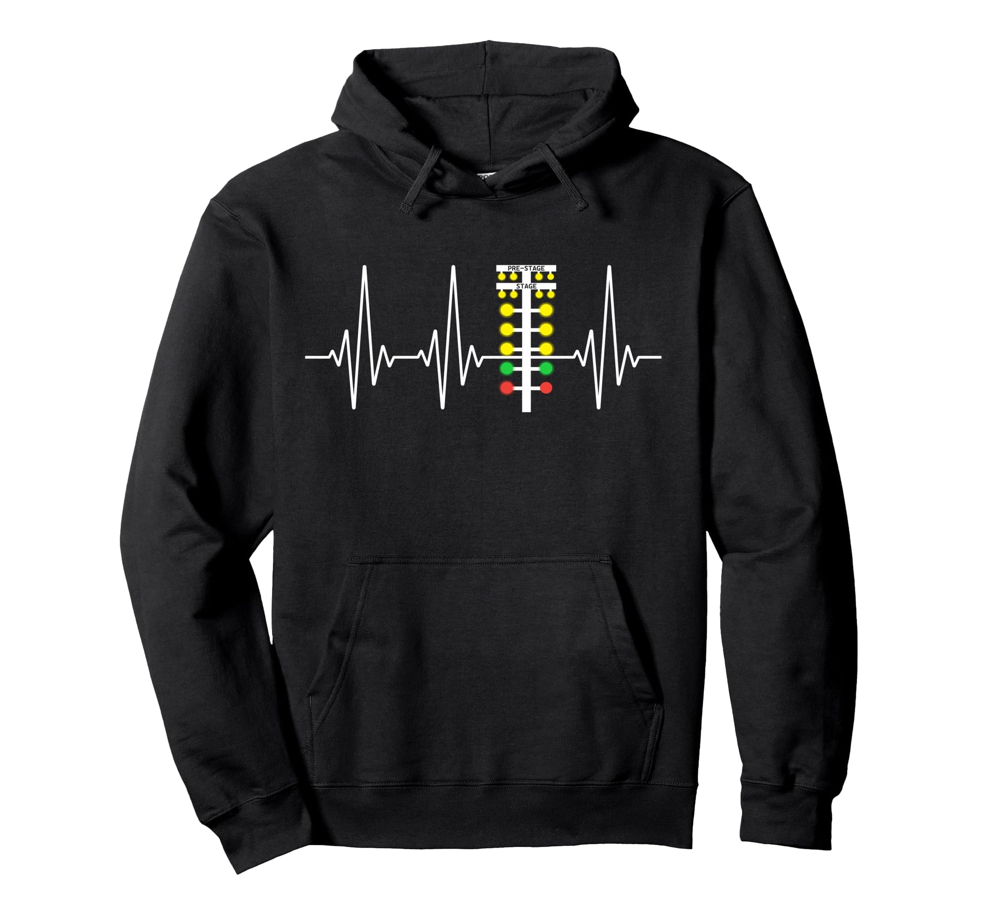 Drag Racing Heartbeat Race Track Light Hoodie - Custom Art Print Men Women - T-Shirt, Sweatshirt, Hoodie