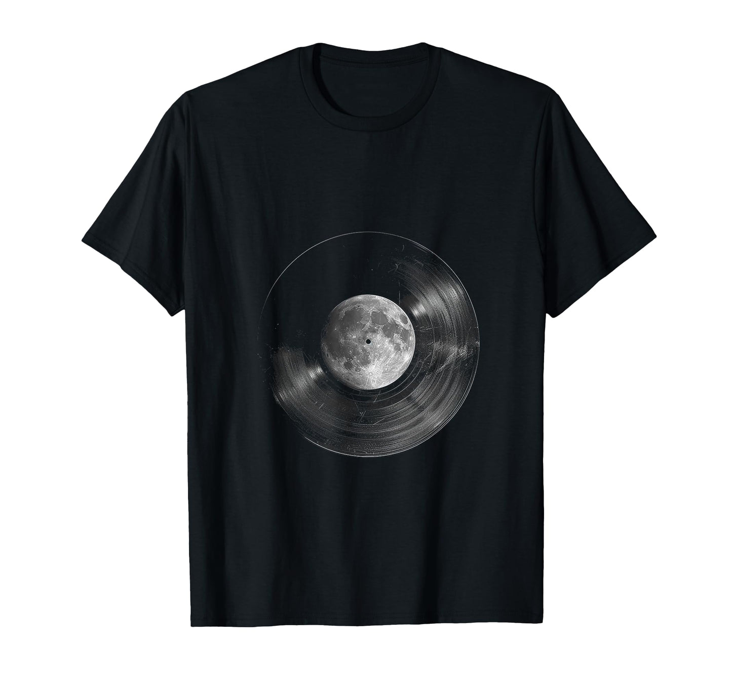 Vinyl Record Moon Gift Hoodie - Minimalist Print Unisex - T-Shirt, Sweatshirt, Hoodie
