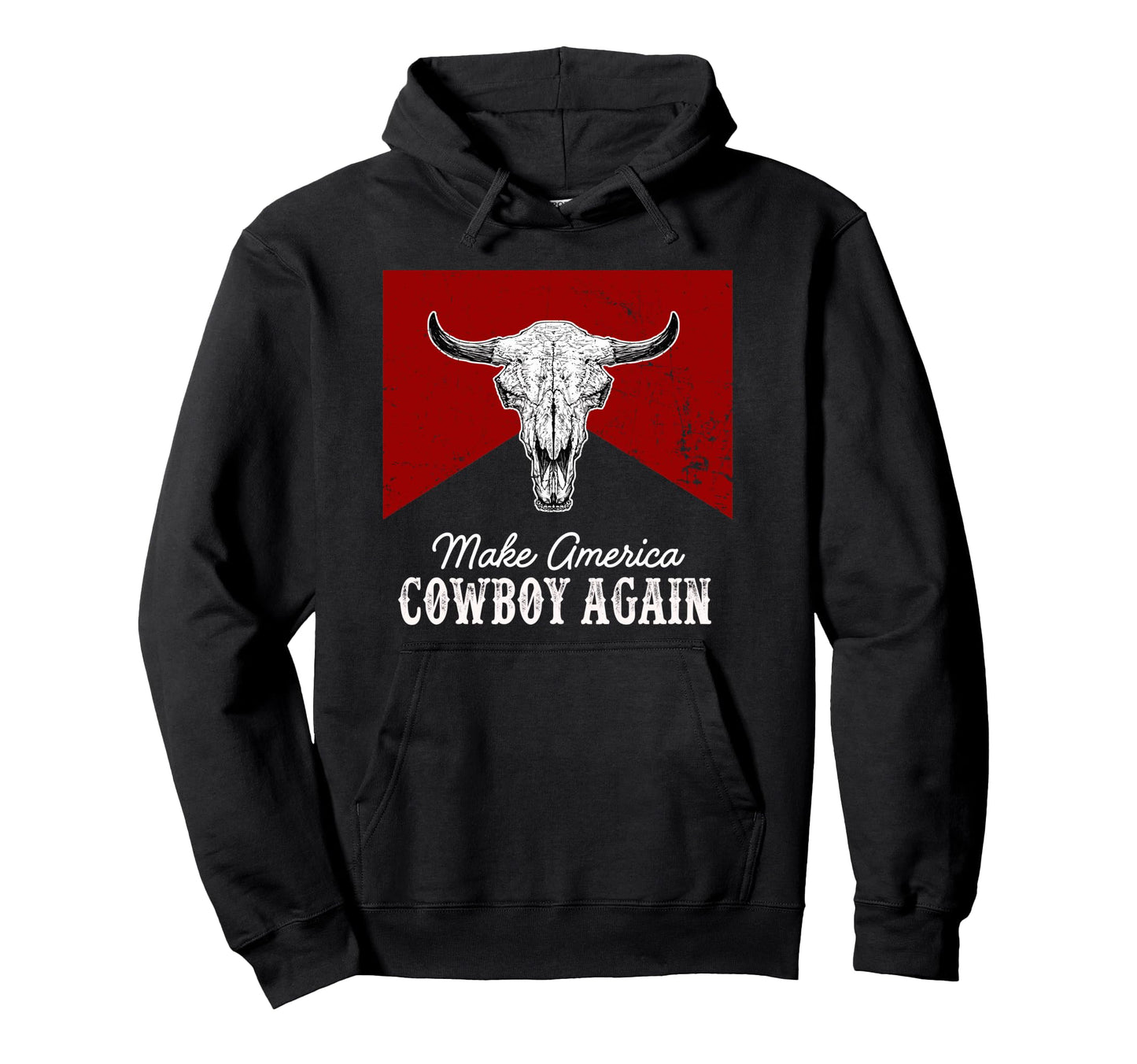 Western Country Bull Skull Makes Hoodie - Minimalist Print for Adults - T-Shirt, Sweatshirt, Hoodie