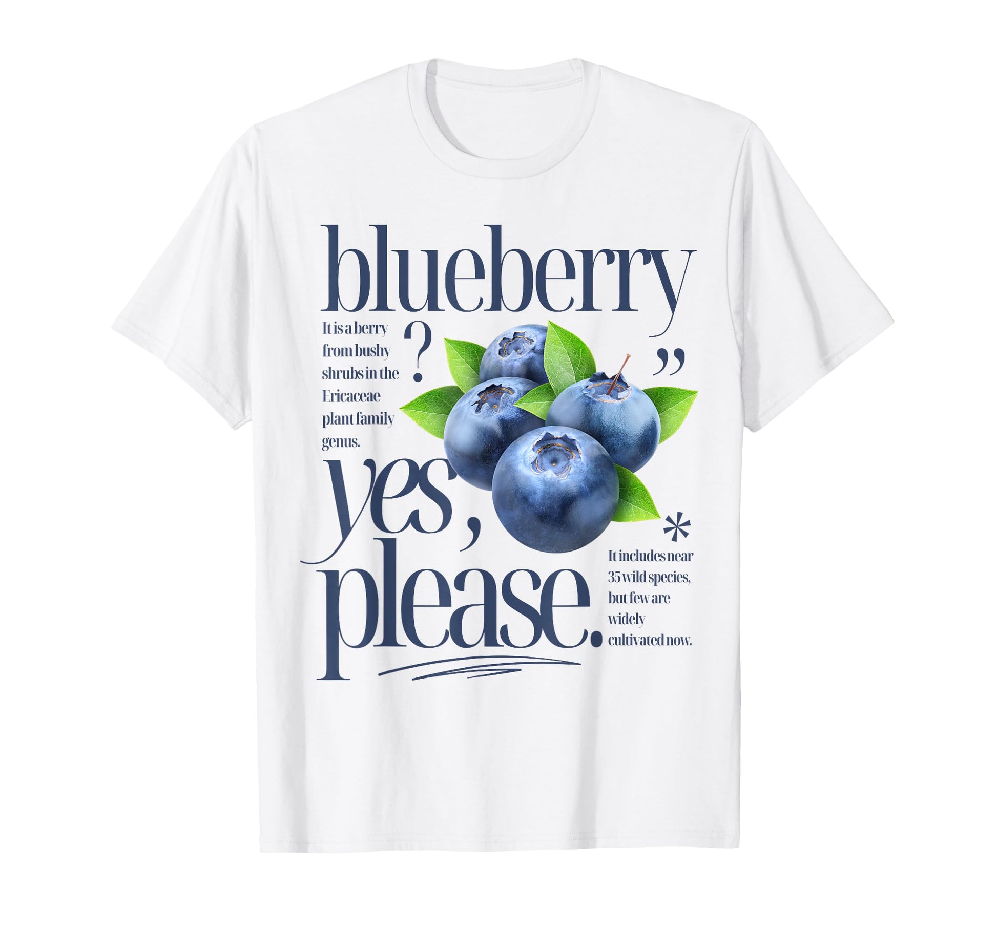 Blueberry Yes Please Fruit T-Shirt - Aesthetic Graphic Men Women - T-Shirt, Sweatshirt, Hoodie