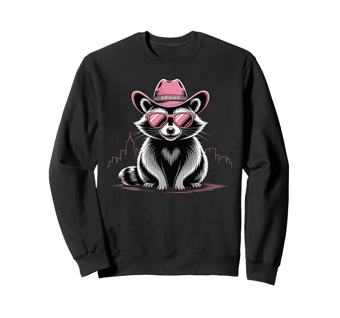Raccoon Cowboy Cowgirl Panda Sweatshirt - Casual Everyday Wear Men Women - T-Shirt, Sweatshirt, Hoodie