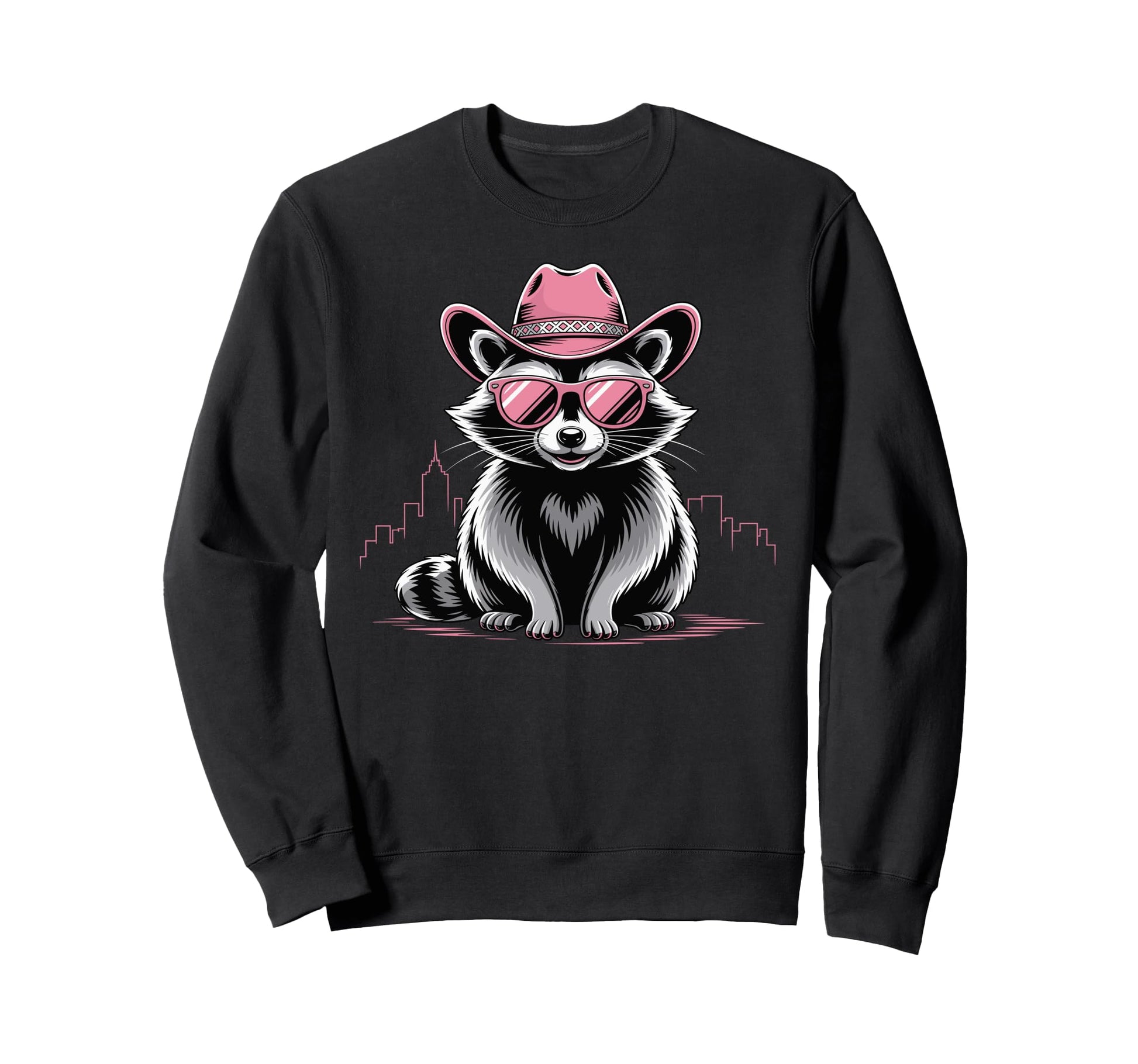 Raccoon Cowboy Cowgirl Panda Sweatshirt - Casual Everyday Wear Men Women - T-Shirt, Sweatshirt, Hoodie