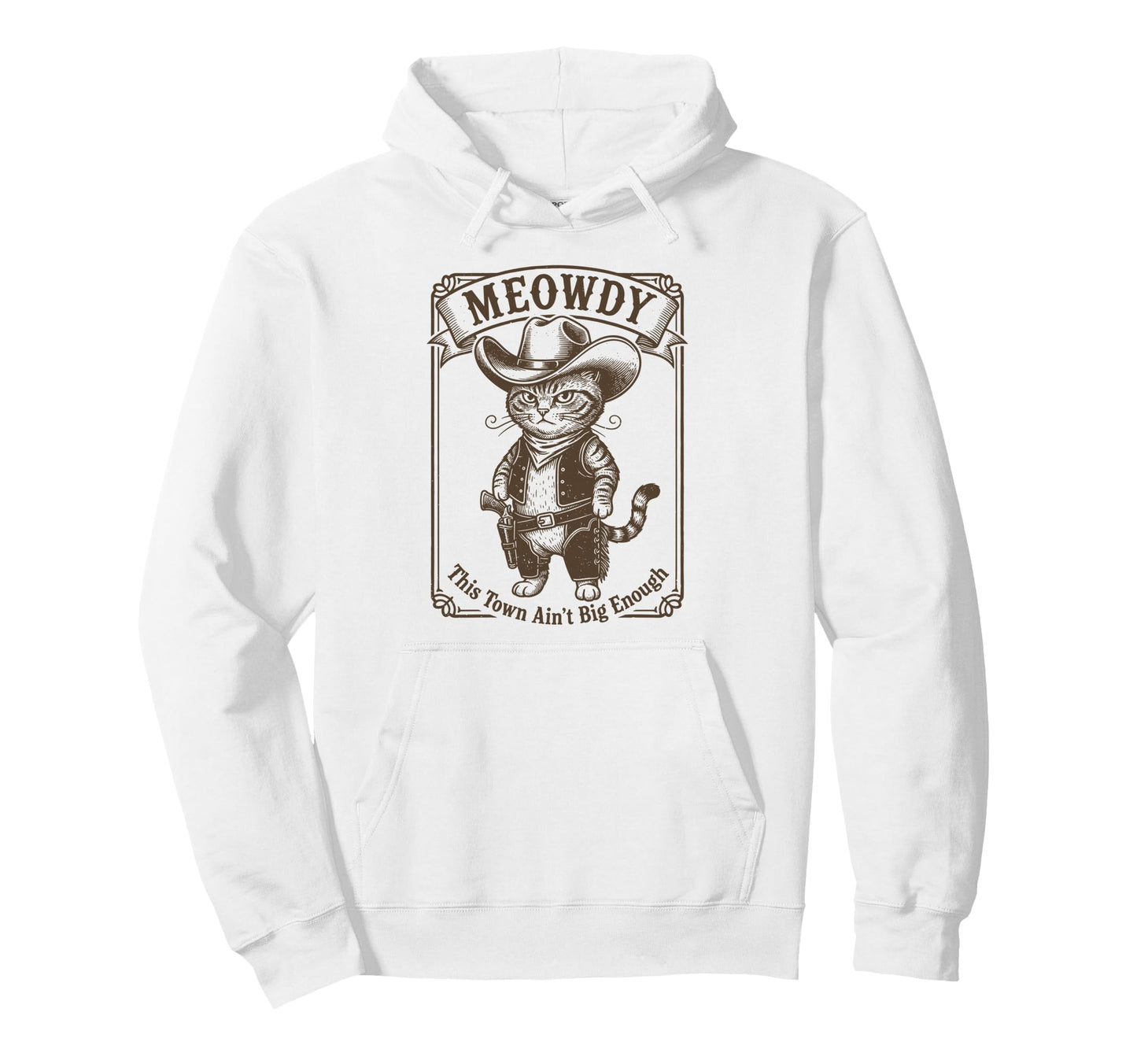 Meowdy Western Cat Cowboy Animal Lover Hoodie - Aesthetic Graphic Unisex - T-Shirt, Sweatshirt, Hoodie
